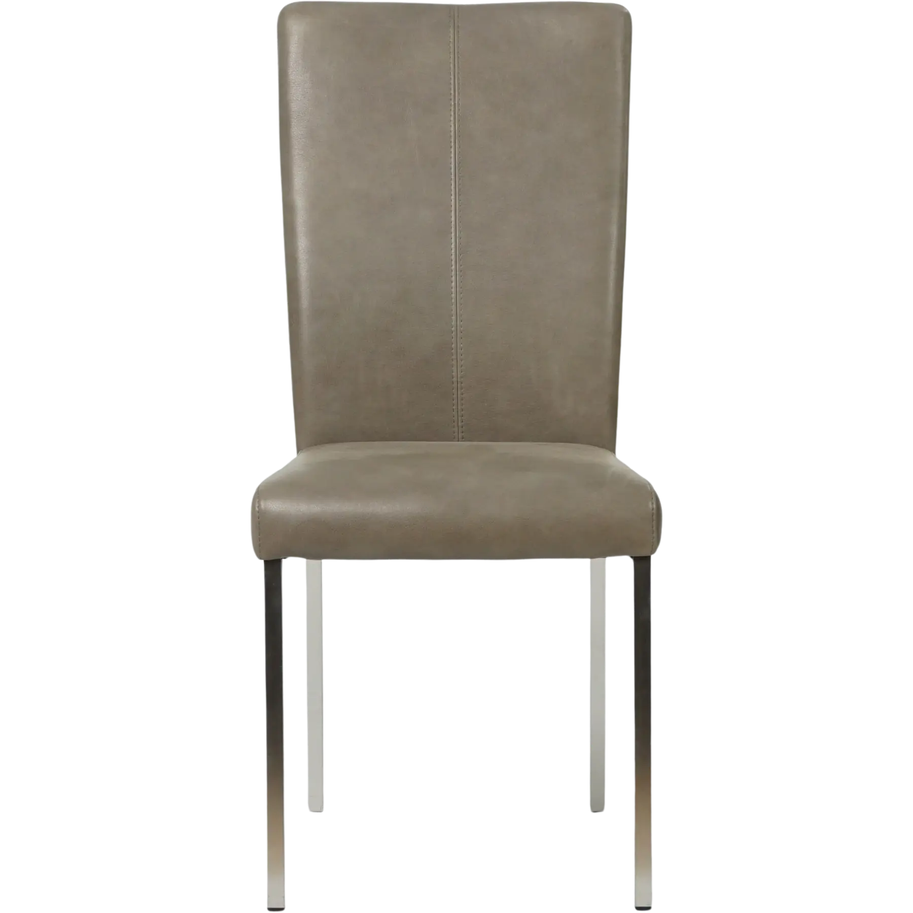 afbeelding van Leren eetkamerstoel Daily - Vintage Stone (grijs) - Poten staal vierkant RVS