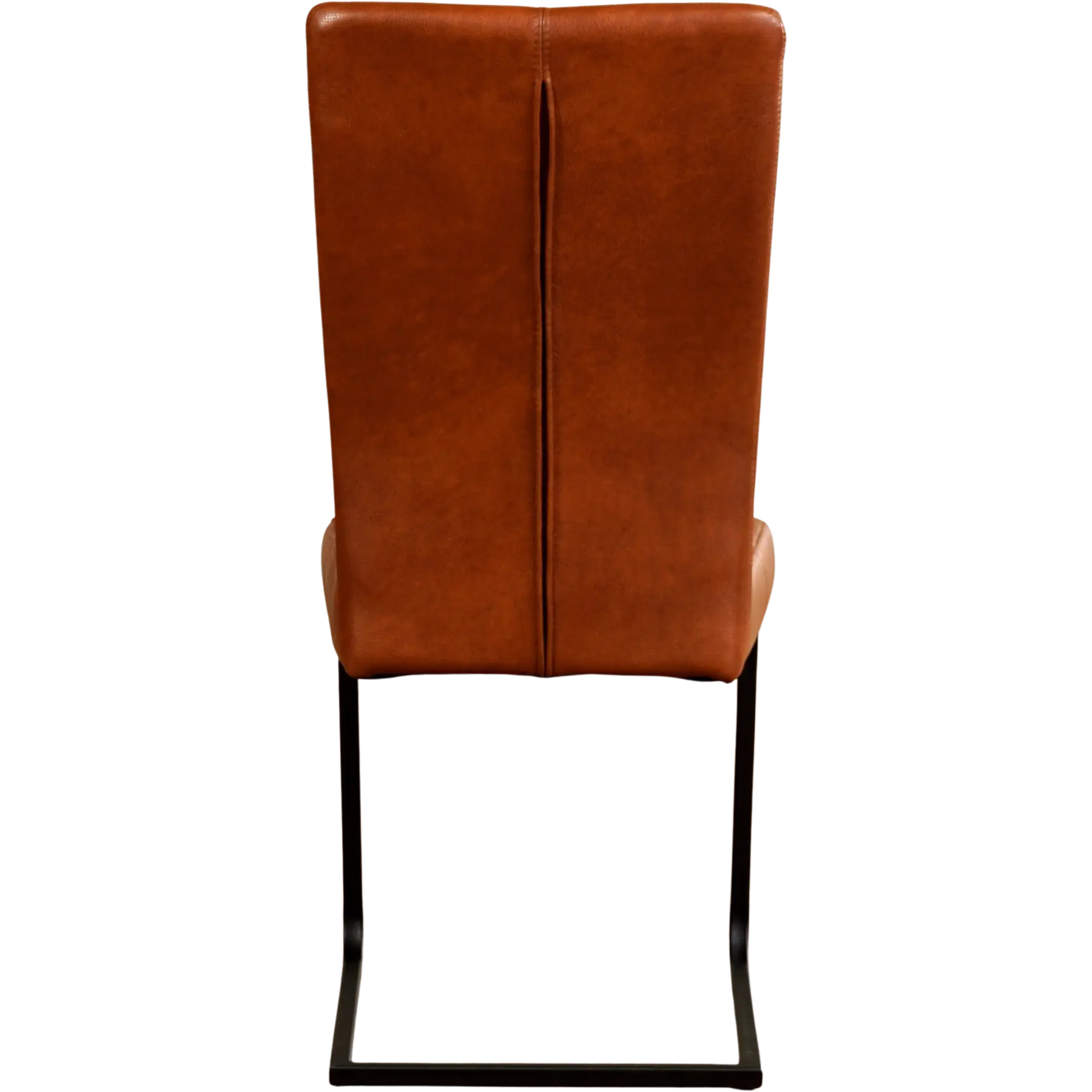 afbeelding van Leren eetkamerstoel Dare - Granada Savannah (cognac) - Sledepoot staal vierkant zwart