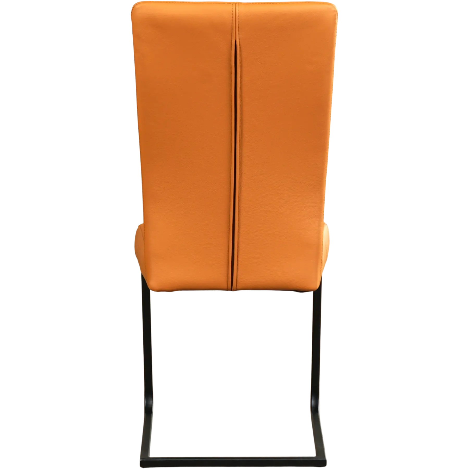 afbeelding van Leren eetkamerstoel Dare - Toledo Sabbia (lichtcognac) - Sledepoot staal vierkant zwart