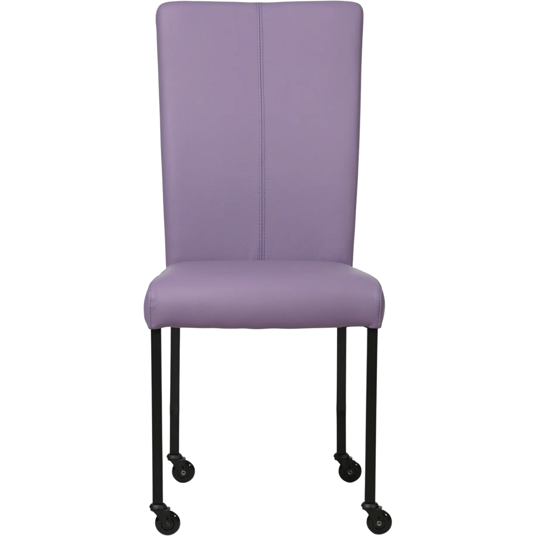 afbeelding van Leren eetkamerstoel Deal - Toledo Lila (lichtpaars) - Poten staal vierkant zwart