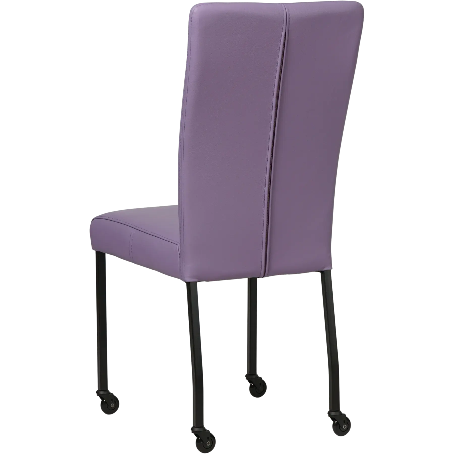 afbeelding van Leren eetkamerstoel Deal - Toledo Lila (lichtpaars) - Poten staal vierkant zwart