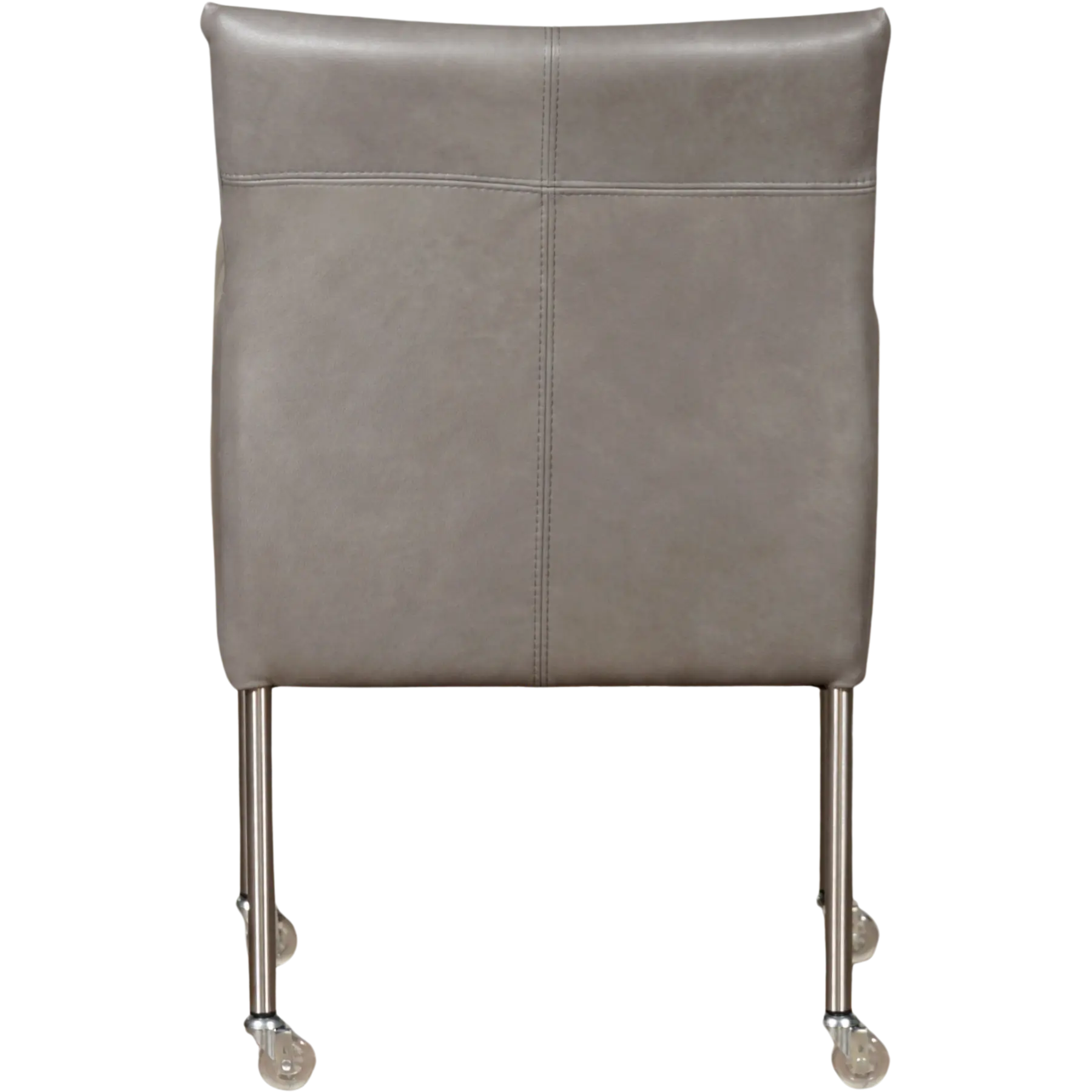 afbeelding van Leren eetkamerstoel Desire - Granada Steel (grijs) - Poten staal rond RVS