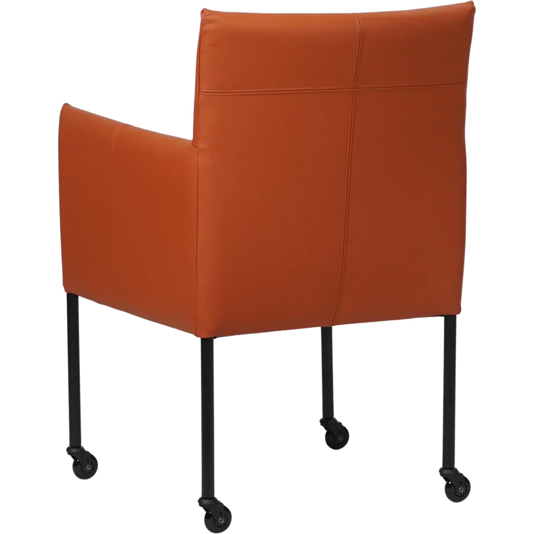 afbeelding van Leren eetkamerstoel Desire - Toledo Cotto (cognac) - Poten staal rond zwart