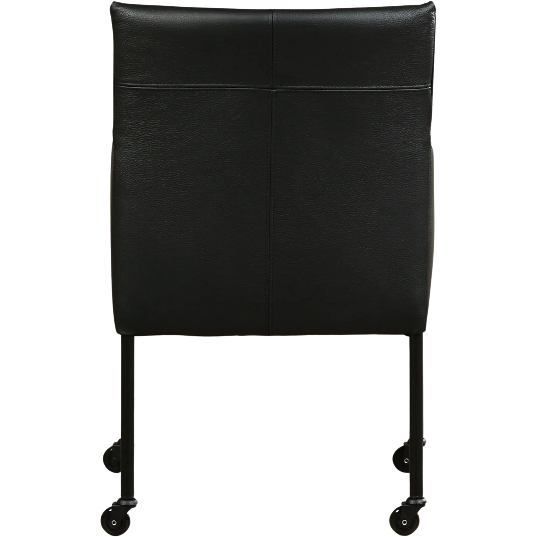 afbeelding van Leren eetkamerstoel Desire - Toledo Nero (zwart) - Poten staal rond zwart