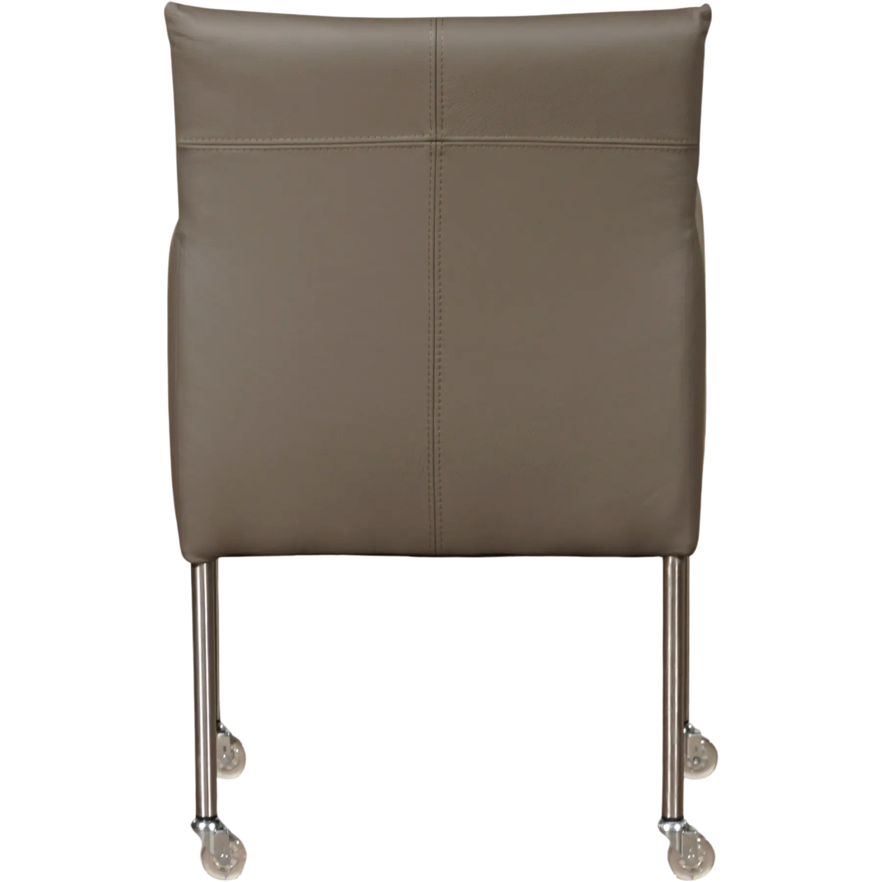 afbeelding van Leren eetkamerstoel Desire - Toledo Smog (grijs) - Poten staal rond RVS