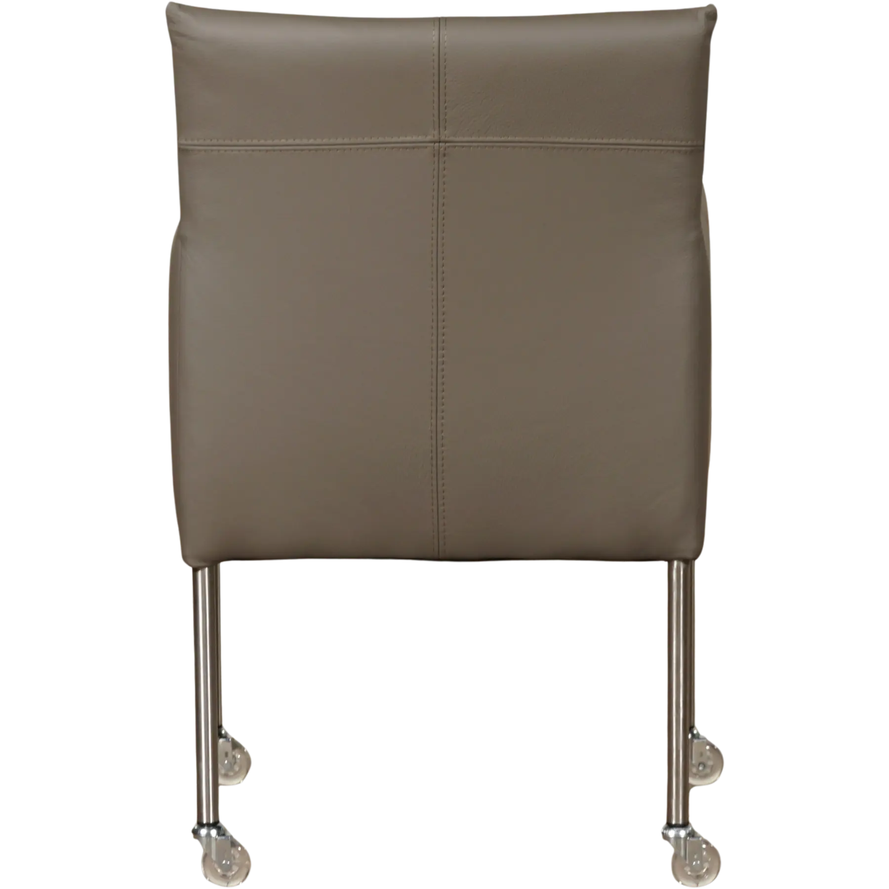 afbeelding van Leren eetkamerstoel Desire - Toledo Smog (grijs) - Poten staal rond RVS