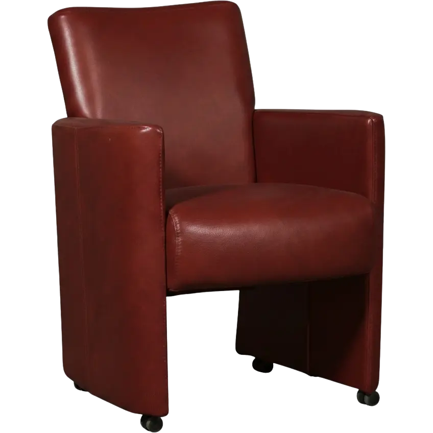 afbeelding van Leren eetkamerstoel Elegant - Granada Rouge (rood) - Zonder handgreep