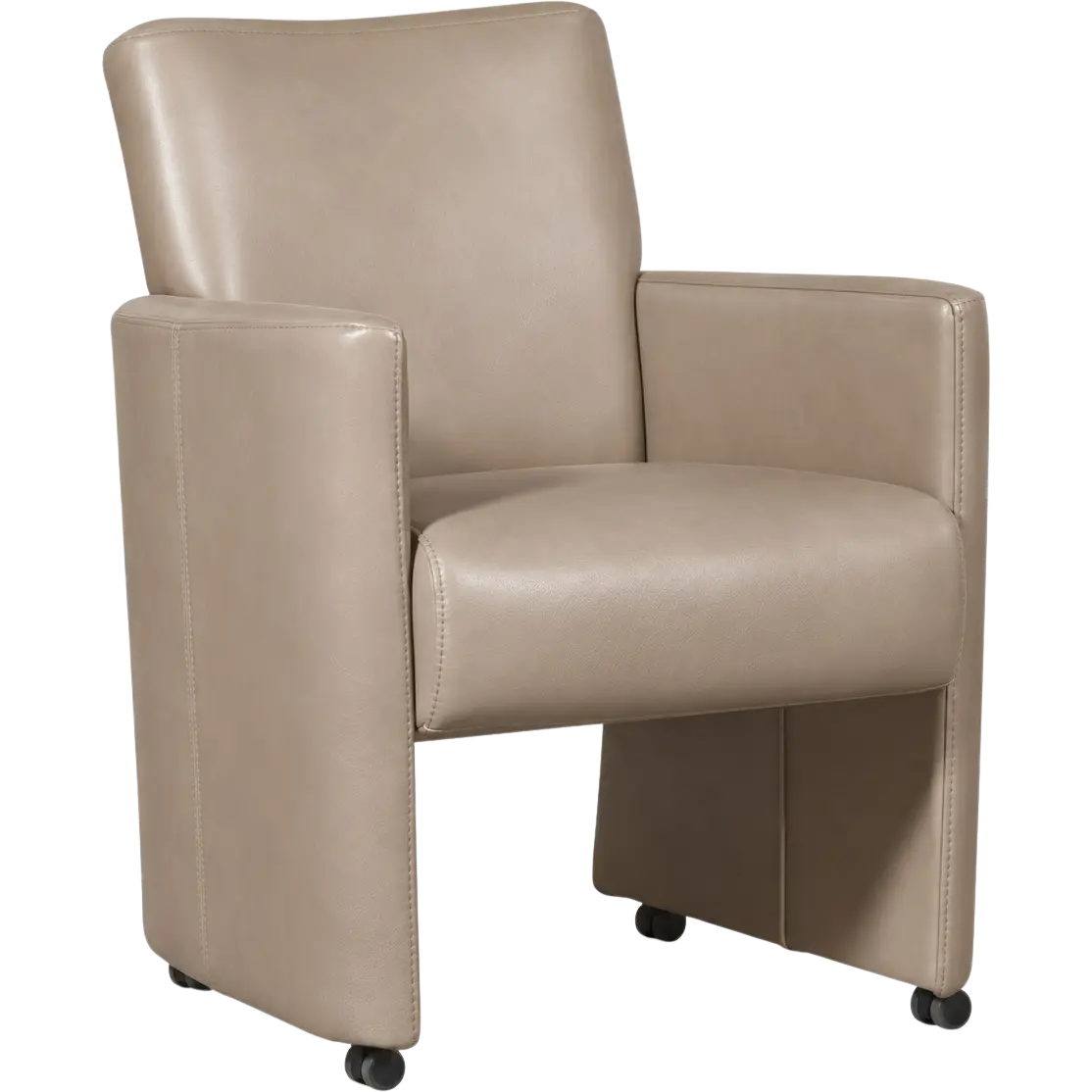 afbeelding van Leren eetkamerstoel Elegant - Granada Taupe (taupe/bruin) - Zonder handgreep