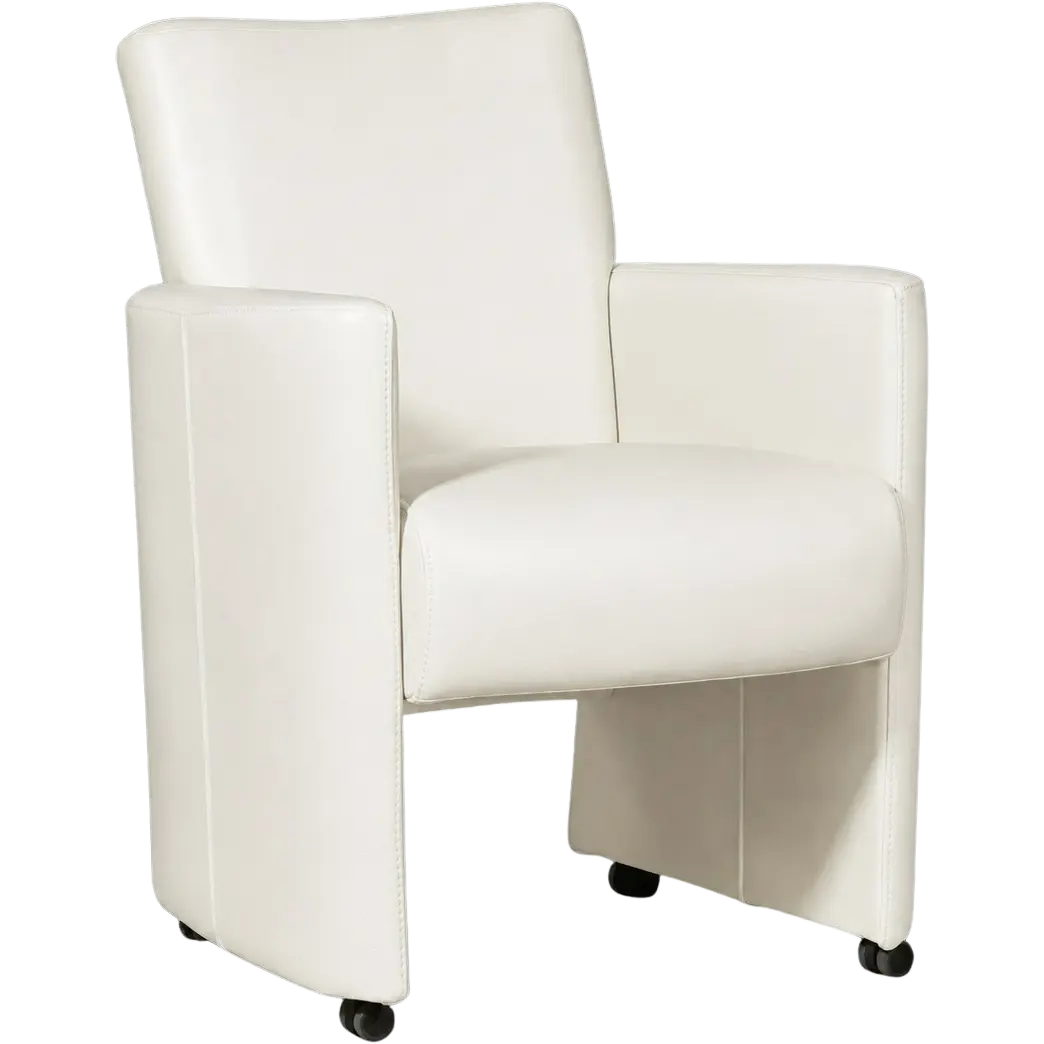 afbeelding van Leren eetkamerstoel Elegant - Toledo Purewhite (wit) - Zonder handgreep