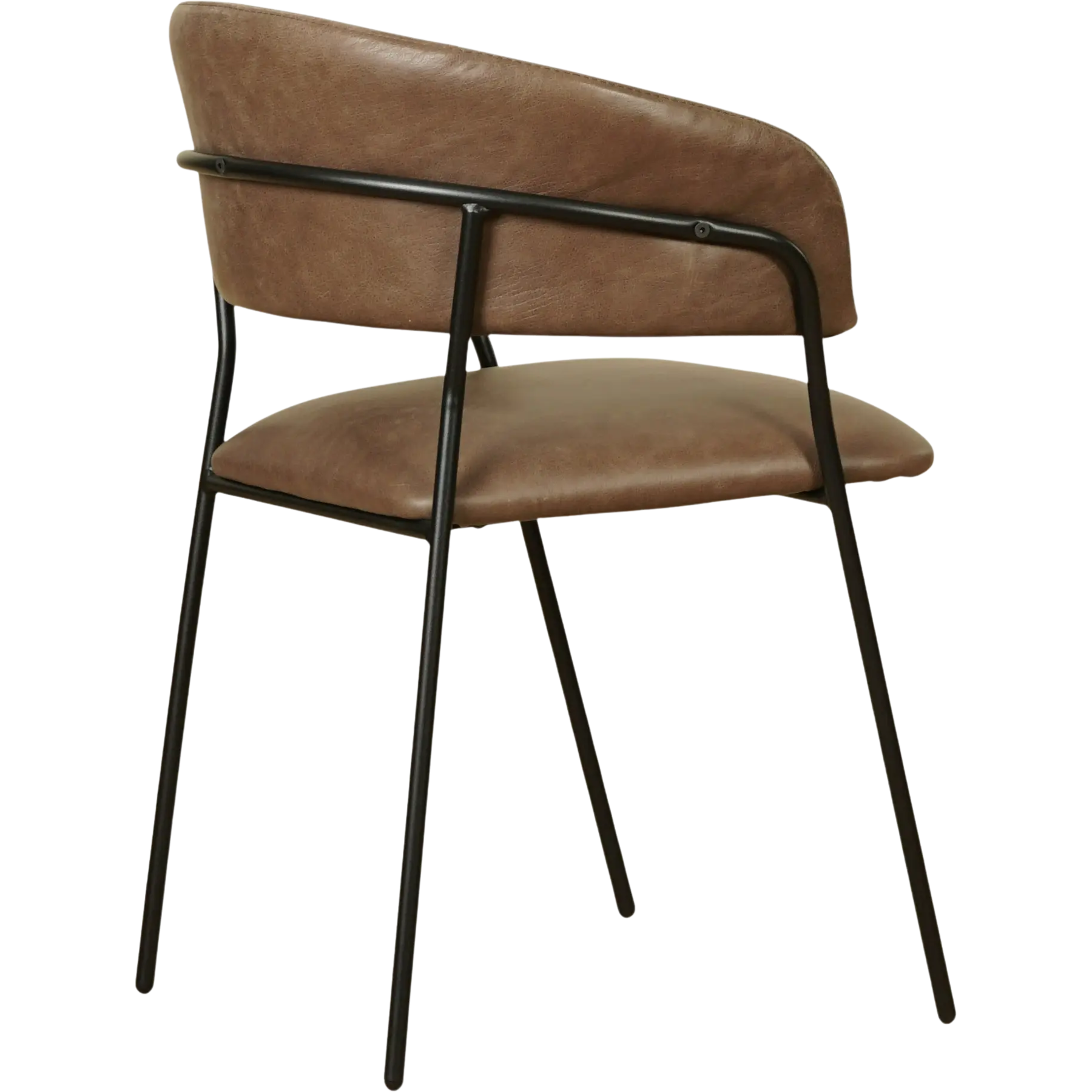 afbeelding van Leren eetkamerstoel met armleuning Glow - Vintage Brown (bruin)
