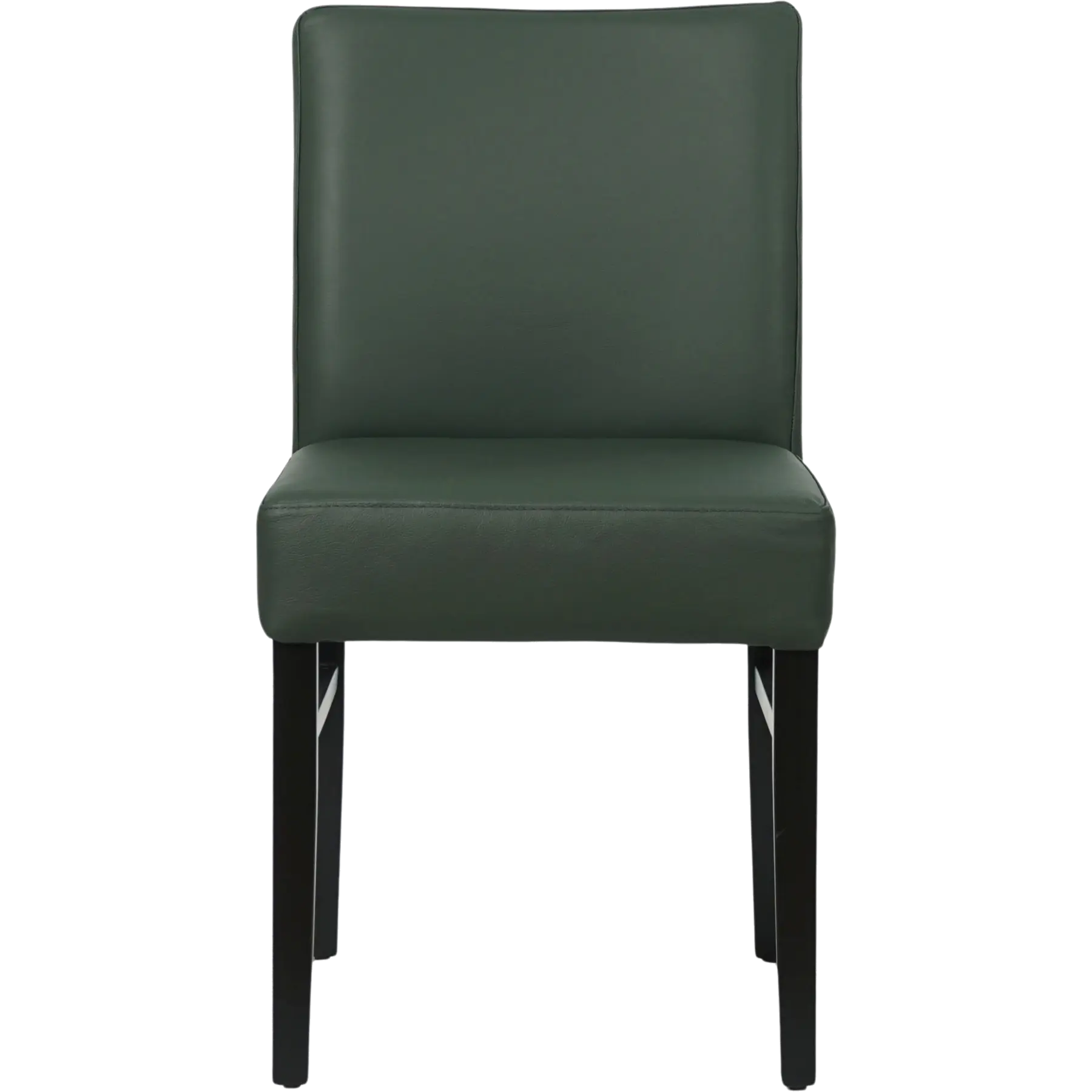 afbeelding van Leren eetkamerstoel Hold - Hermes Verde (donkergroen) - Poten hout zwart