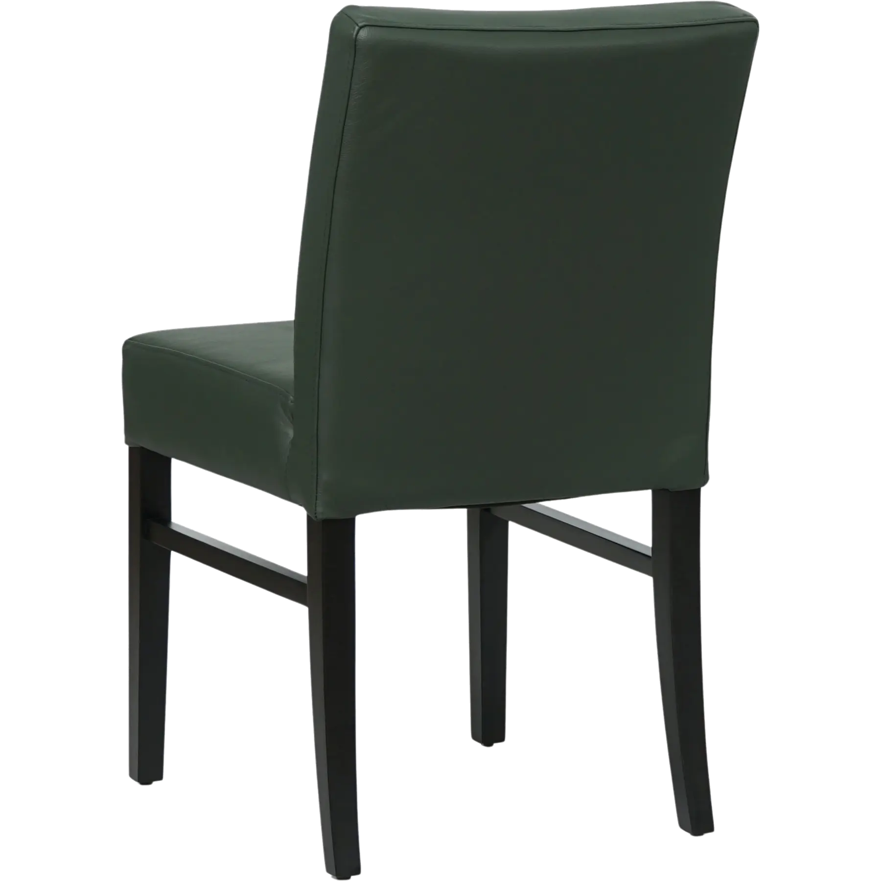 afbeelding van Leren eetkamerstoel Hold - Hermes Verde (donkergroen) - Poten hout zwart