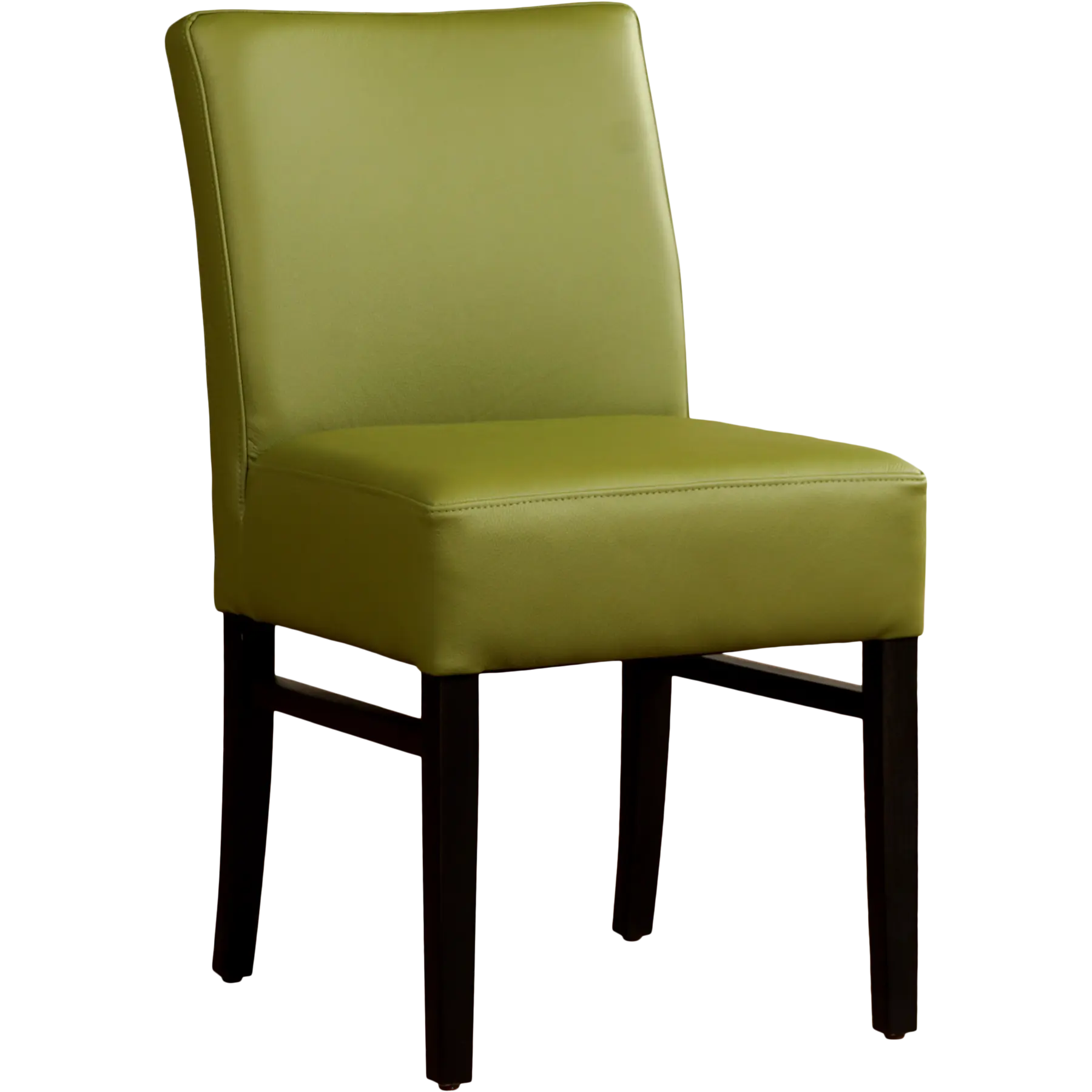 afbeelding van Leren eetkamerstoel Hold - Toledo Apple Green (groen) - Poten hout zwart