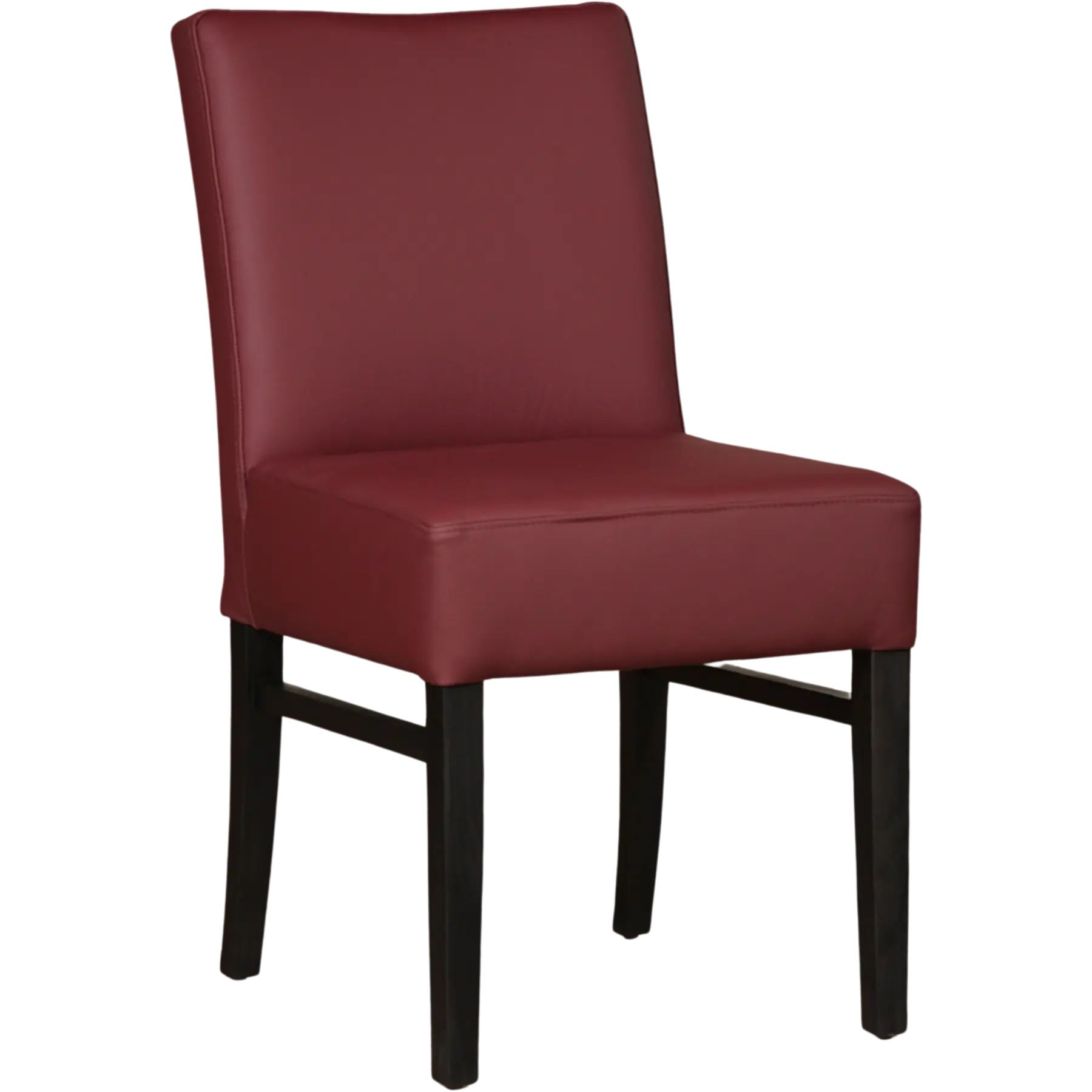 afbeelding van Leren eetkamerstoel Hold - Toledo Bordeaux (donkerrood) - Poten hout zwart