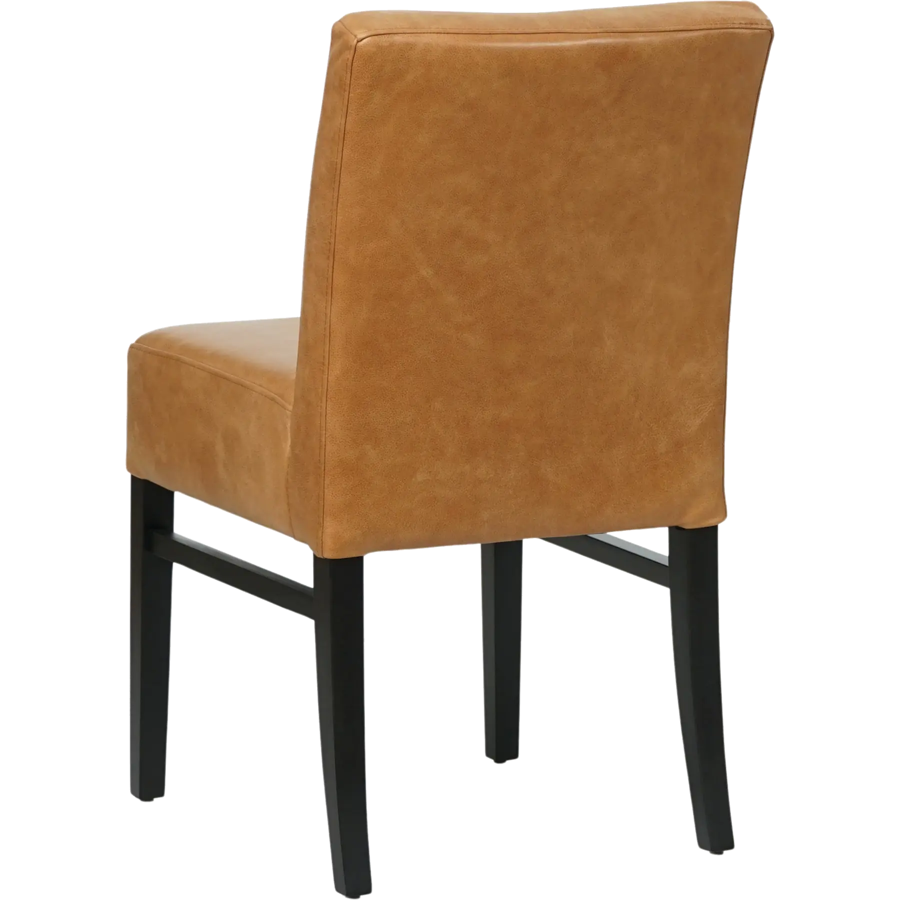 afbeelding van Leren eetkamerstoel Hold - Vintage Cognac (cognac) - Poten hout zwart