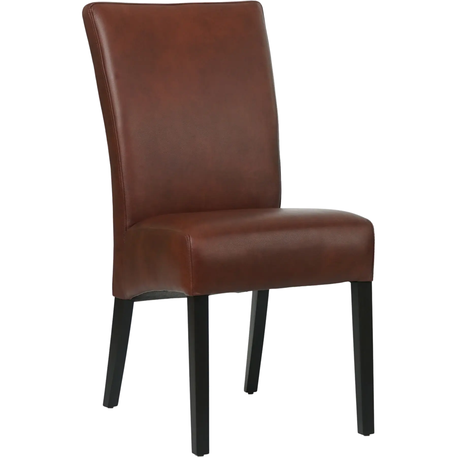afbeelding van Leren eetkamerstoel Just - Granada Cognac (donkercognac) - Poten hout zwart