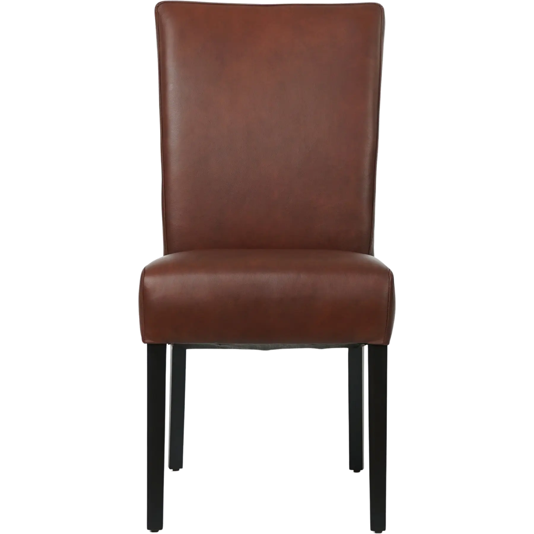 afbeelding van Leren eetkamerstoel Just - Granada Cognac (donkercognac) - Poten hout zwart