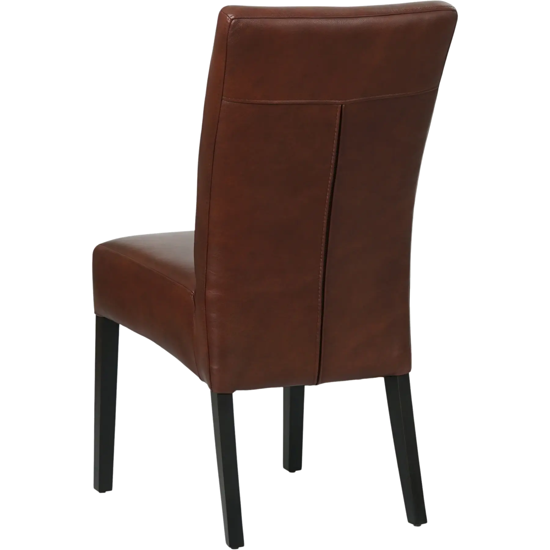 afbeelding van Leren eetkamerstoel Just - Granada Cognac (donkercognac) - Poten hout zwart