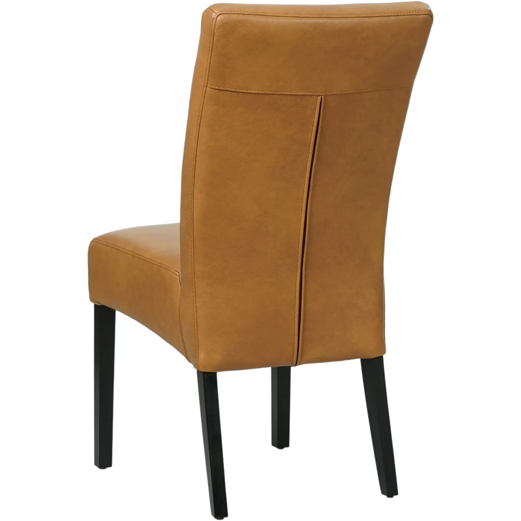 afbeelding van Leren eetkamerstoel Just - Granada Sahara (cognac) - Poten hout zwart