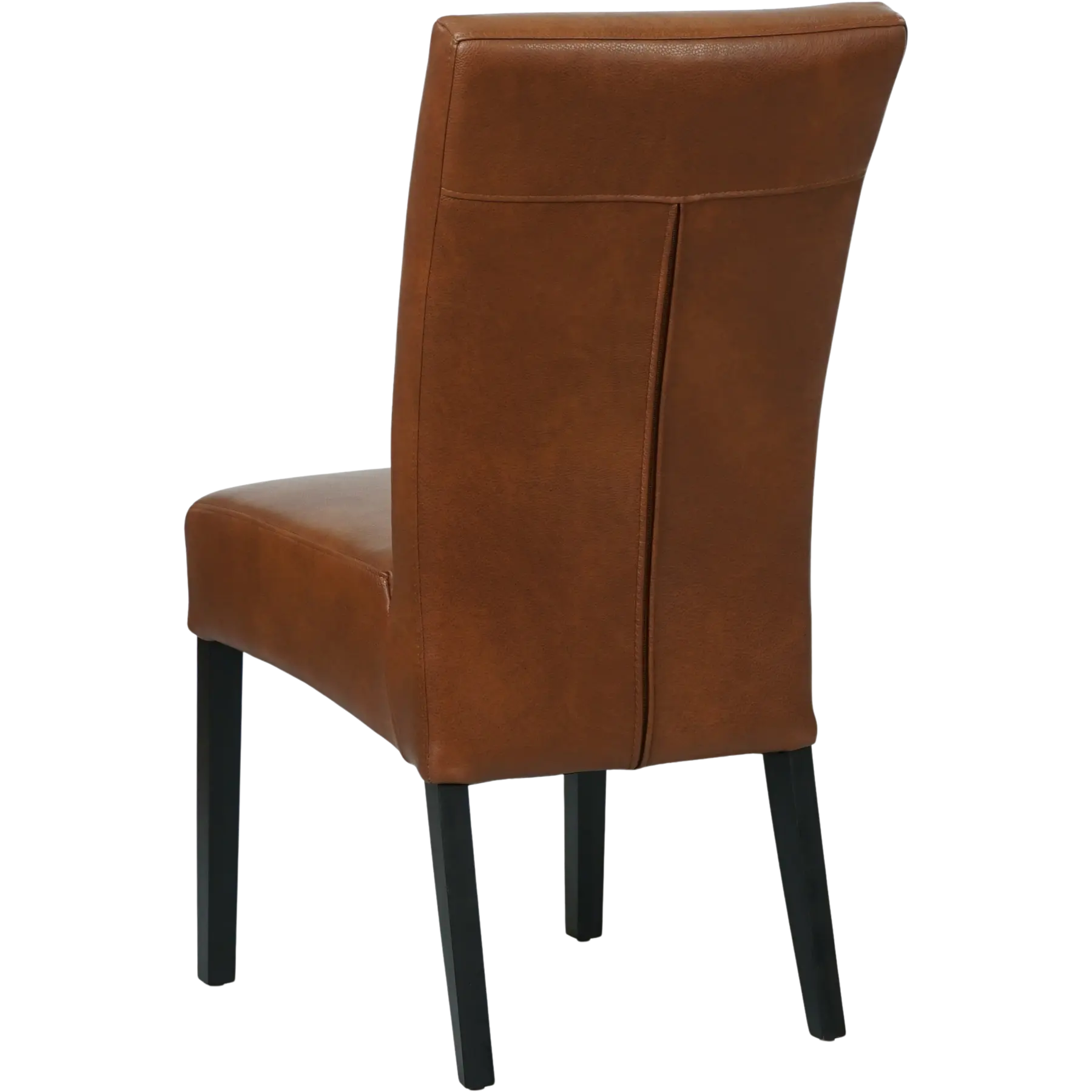 afbeelding van Leren eetkamerstoel Just - Granada Savannah (cognac) - Poten hout zwart