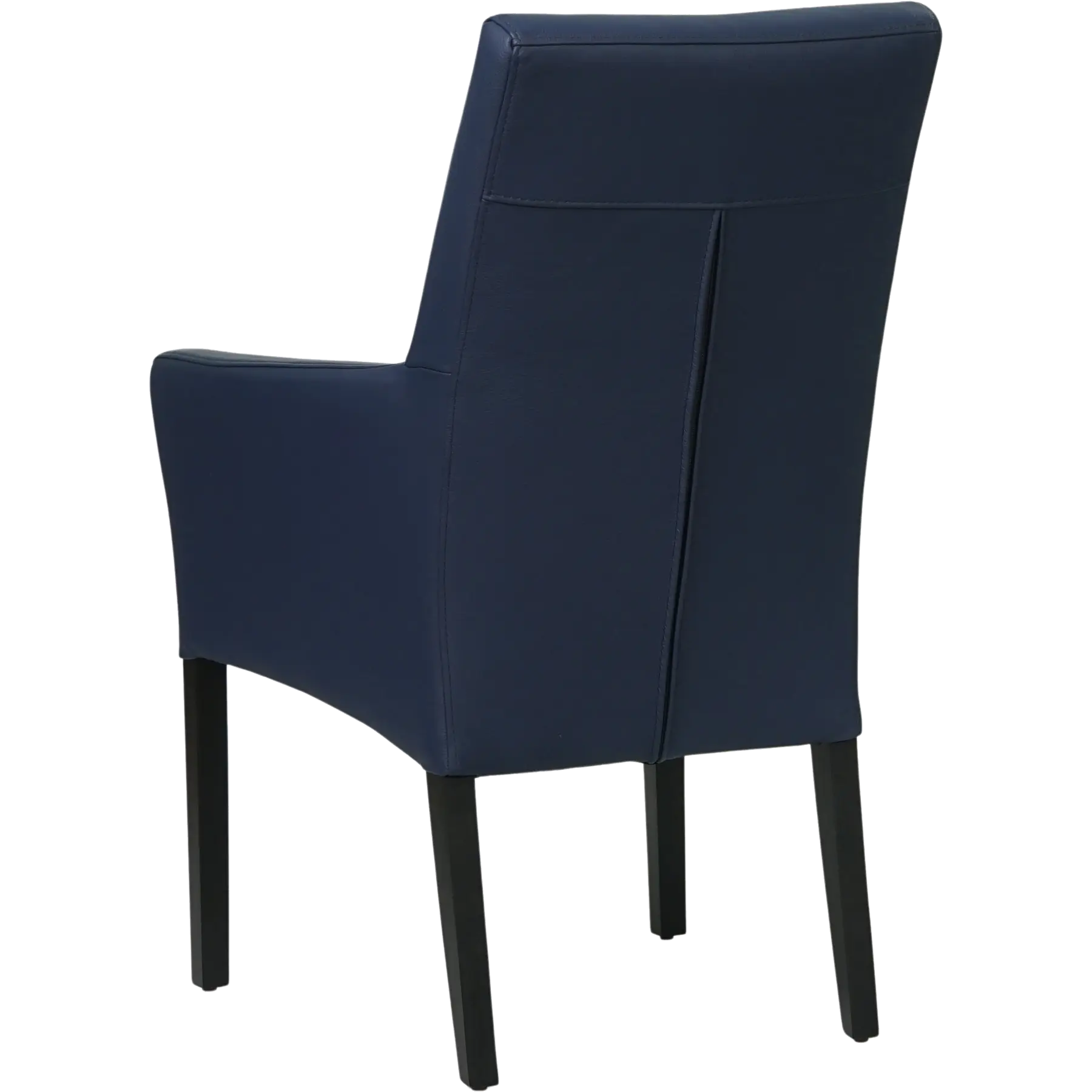 afbeelding van Leren eetkamerstoel Just met armleuning - Toledo Kobalt (blauw) - Poten hout zwart