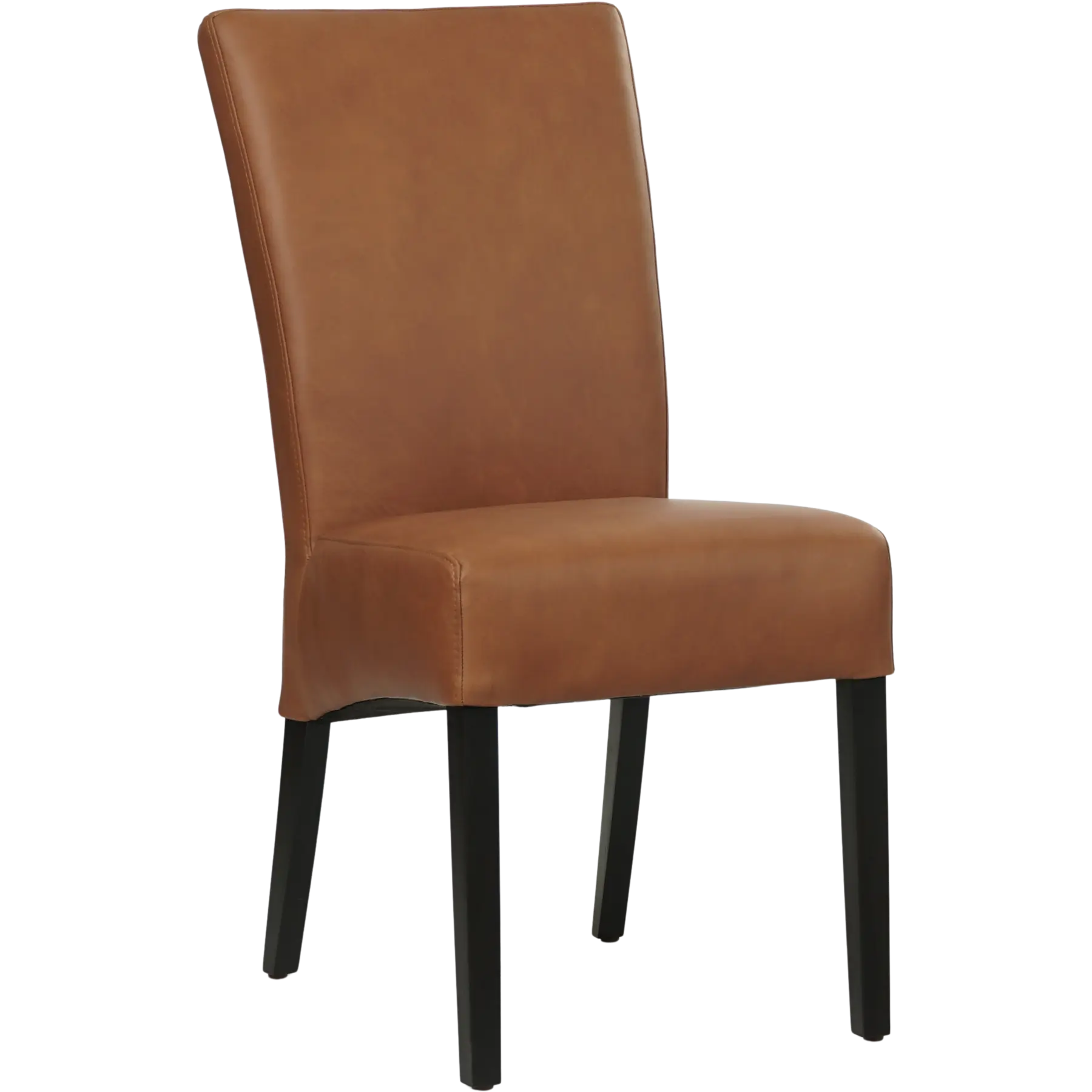 afbeelding van Leren eetkamerstoel Just - Rancho Cognac (cognac) - Poten hout zwart