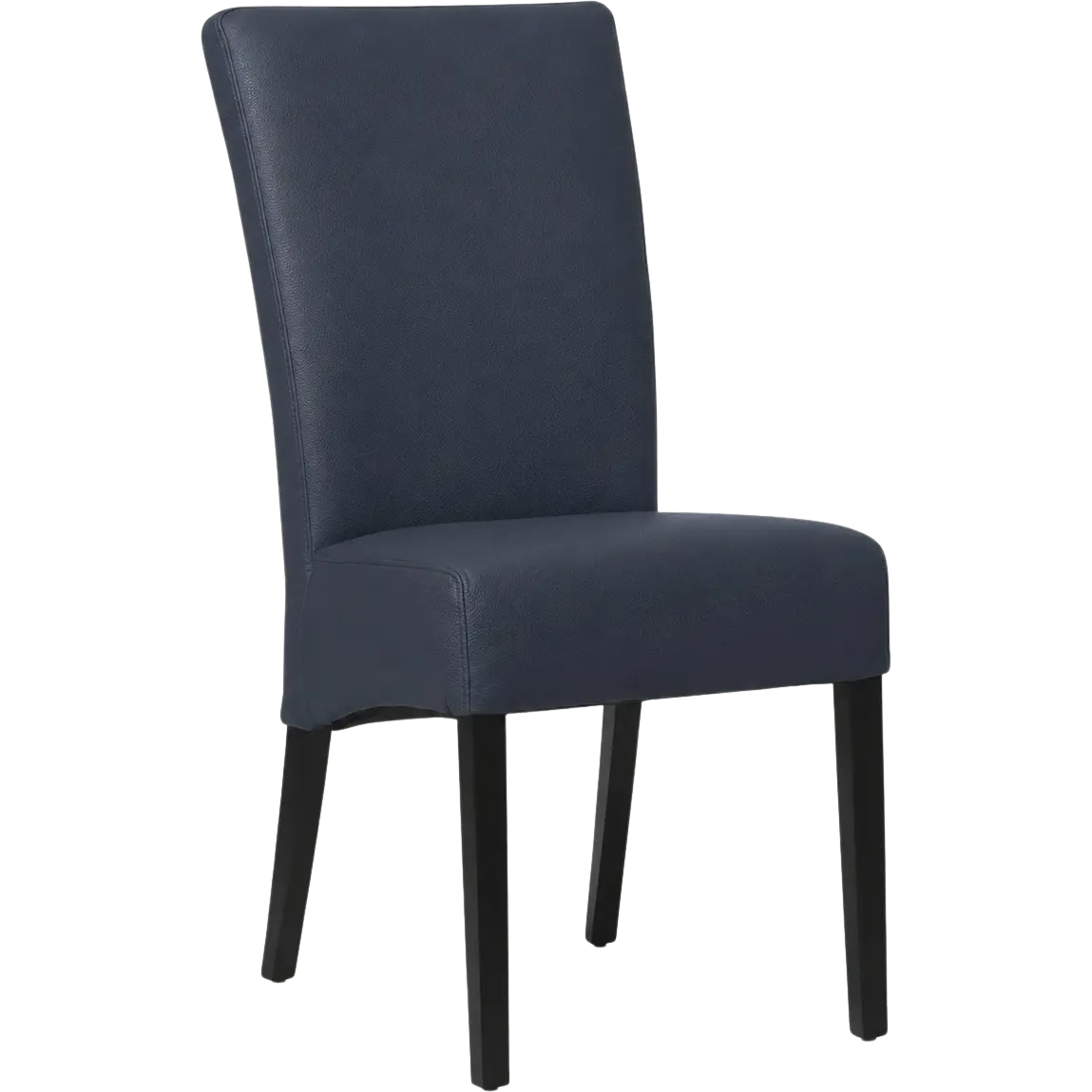 afbeelding van Leren eetkamerstoel Just - Toledo Kobalt (blauw) - Poten hout zwart