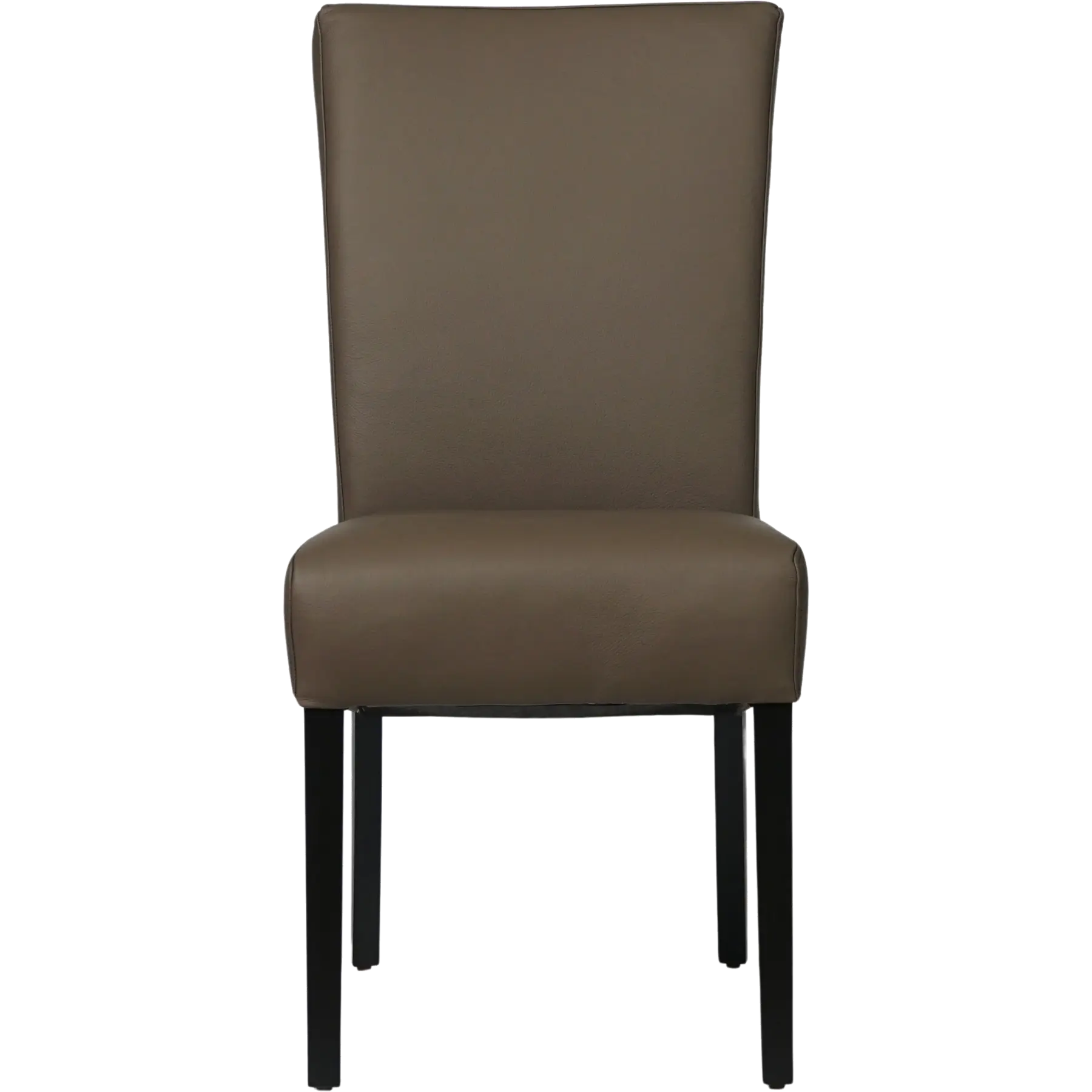 afbeelding van Leren eetkamerstoel Just - Toledo Moss (bruin/groen) - Poten hout zwart