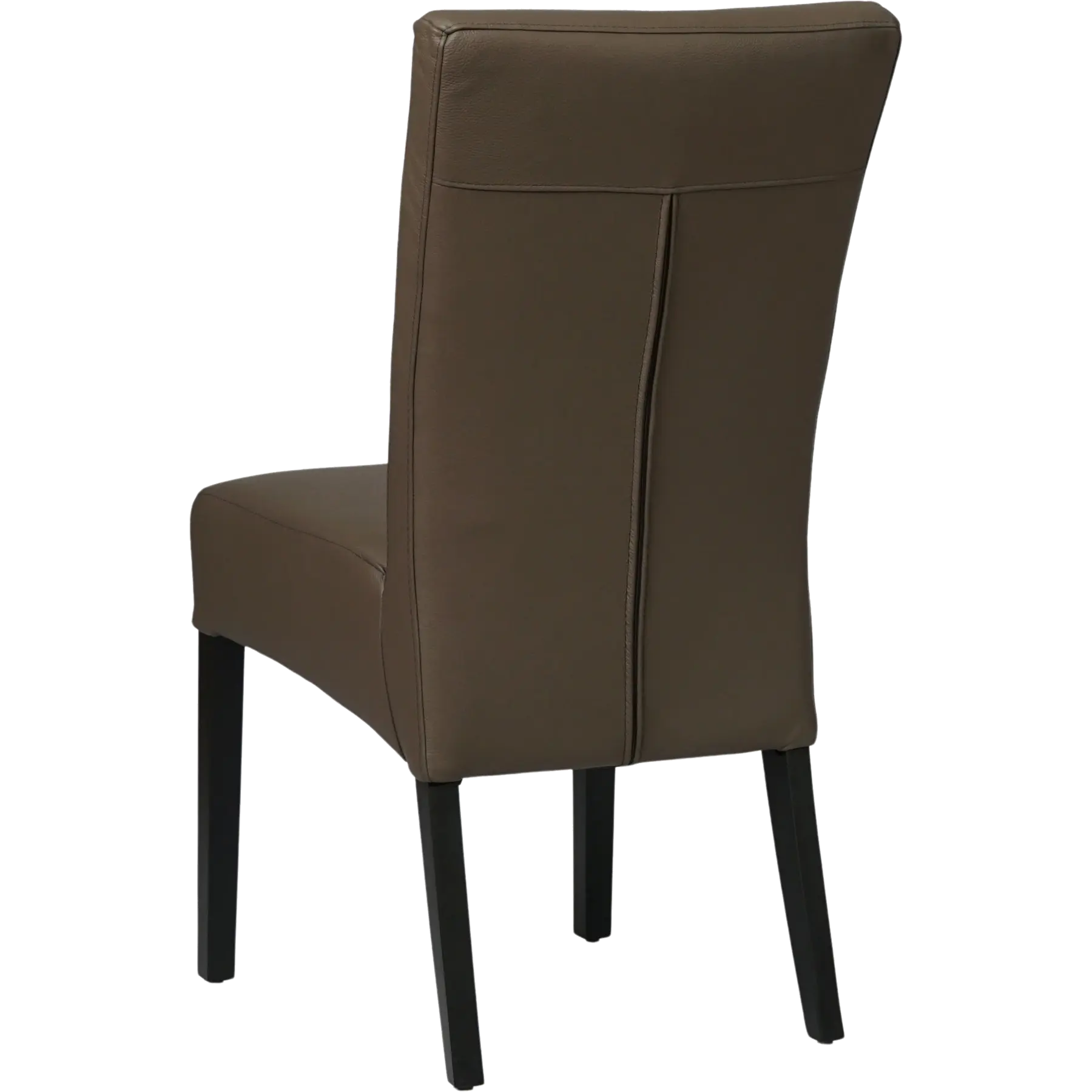 afbeelding van Leren eetkamerstoel Just - Toledo Moss (bruin/groen) - Poten hout zwart