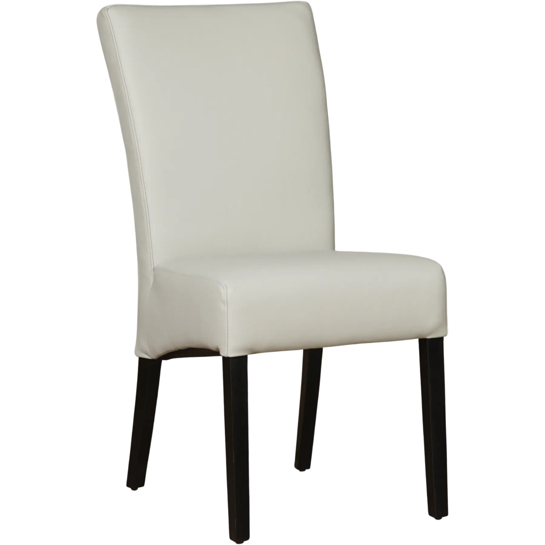 afbeelding van Leren eetkamerstoel Just - Toledo Perle (lichtgrijs) - Poten hout zwart