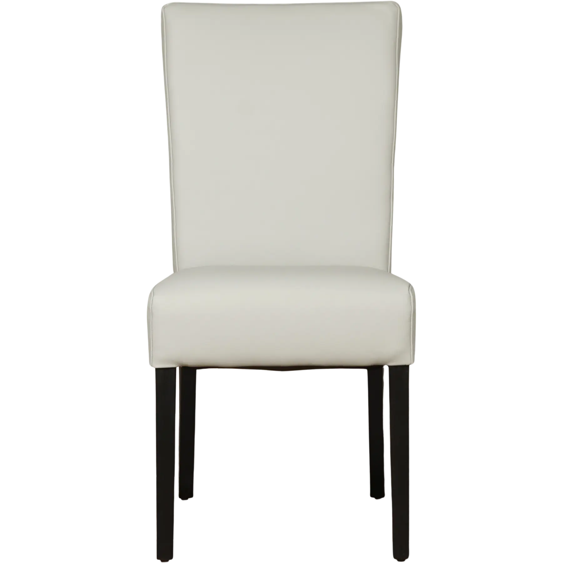 afbeelding van Leren eetkamerstoel Just - Toledo Perle (lichtgrijs) - Poten hout zwart