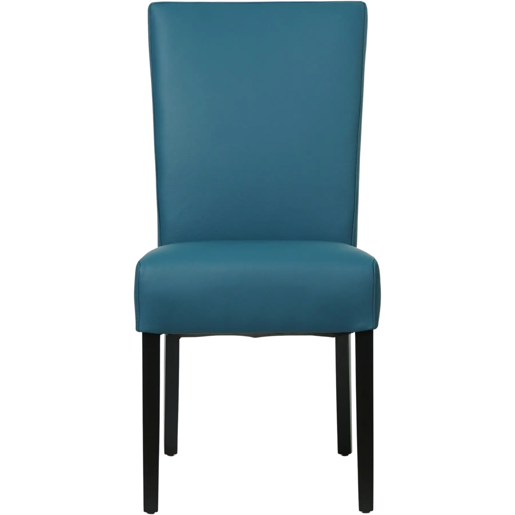 afbeelding van Leren eetkamerstoel Just - Toledo Turquoise (blauw) - Poten hout zwart