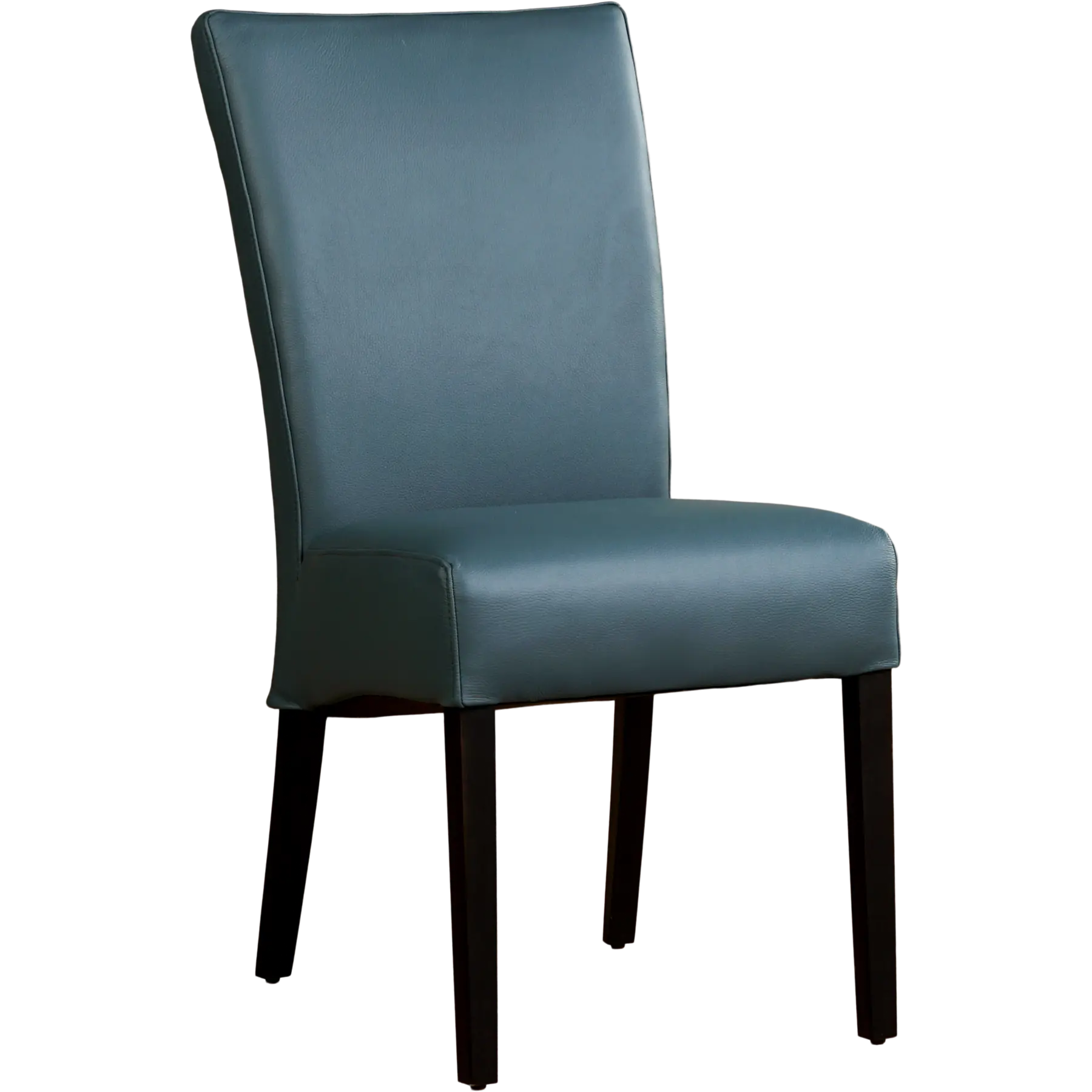 afbeelding van Leren eetkamerstoel Just - Toledo Whale (blauw/grijs) - Poten hout zwart