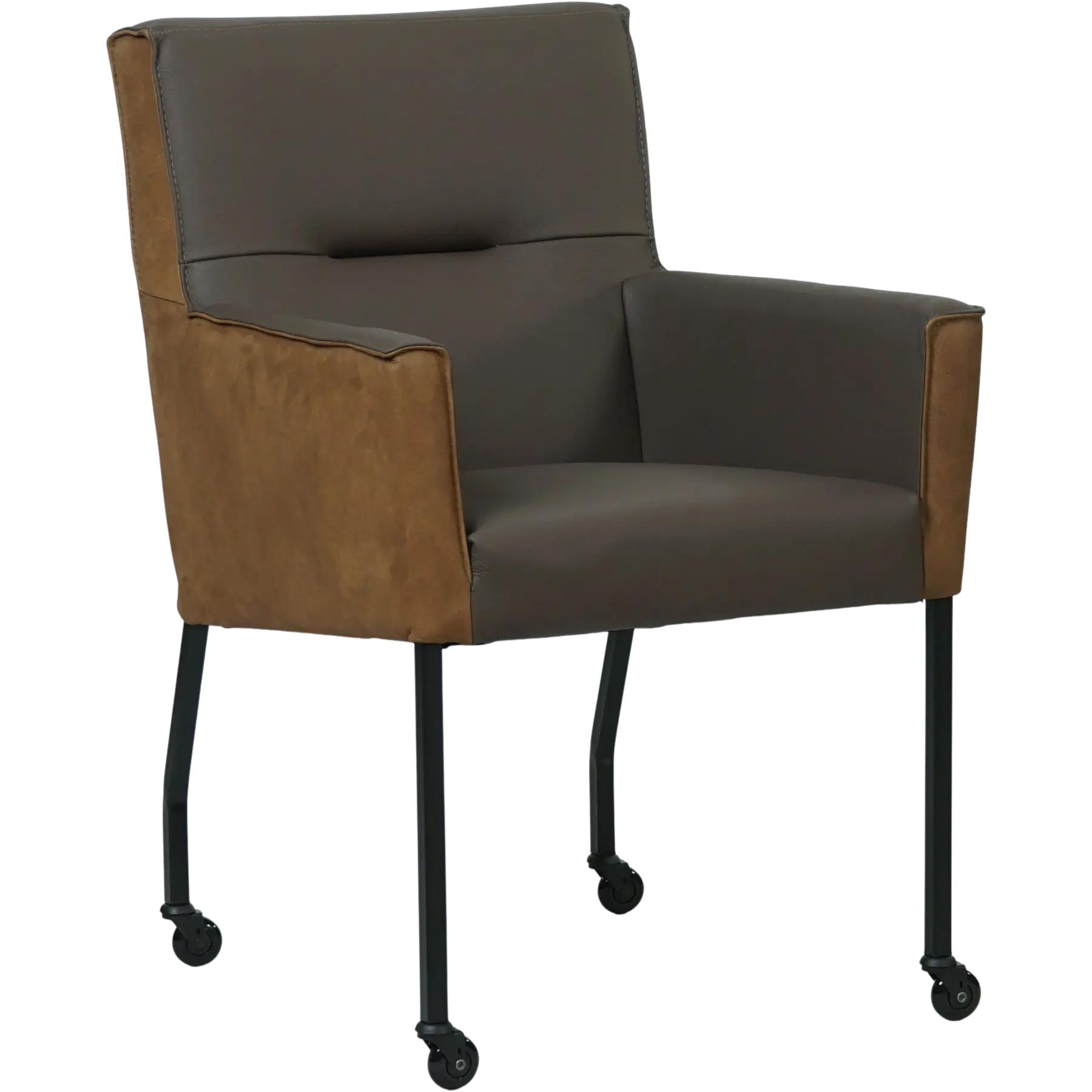 afbeelding van Leren eetkamerstoel Lucky Duo