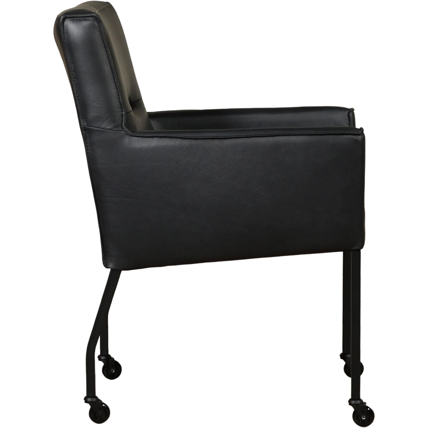 afbeelding van Leren eetkamerstoel Lucky - Granada Black (zwart)