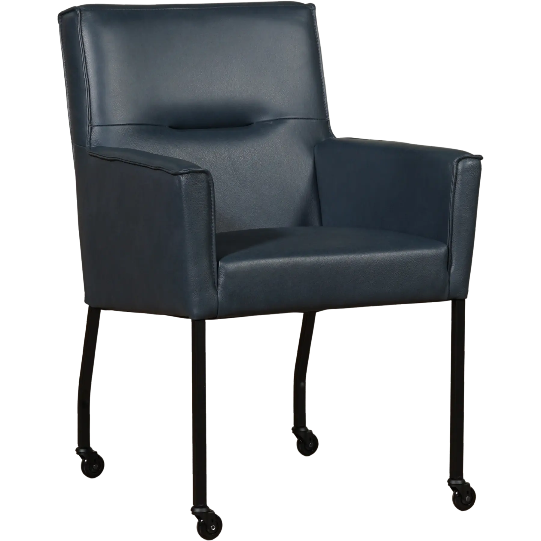 afbeelding van Leren eetkamerstoel Lucky - Granada Blue (blauw)