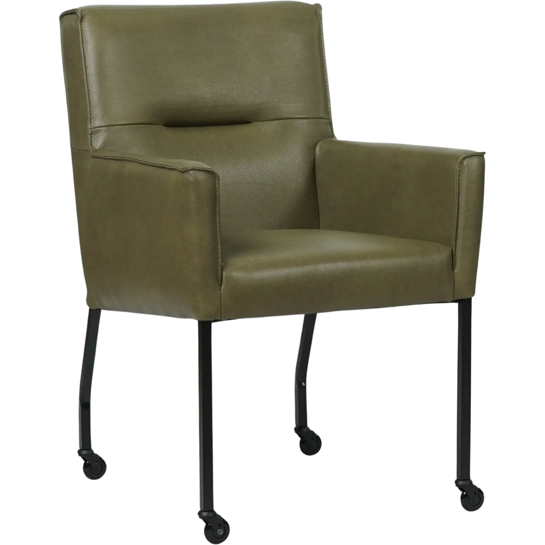 afbeelding van Leren eetkamerstoel Lucky - Granada Moss (olijf/groen)