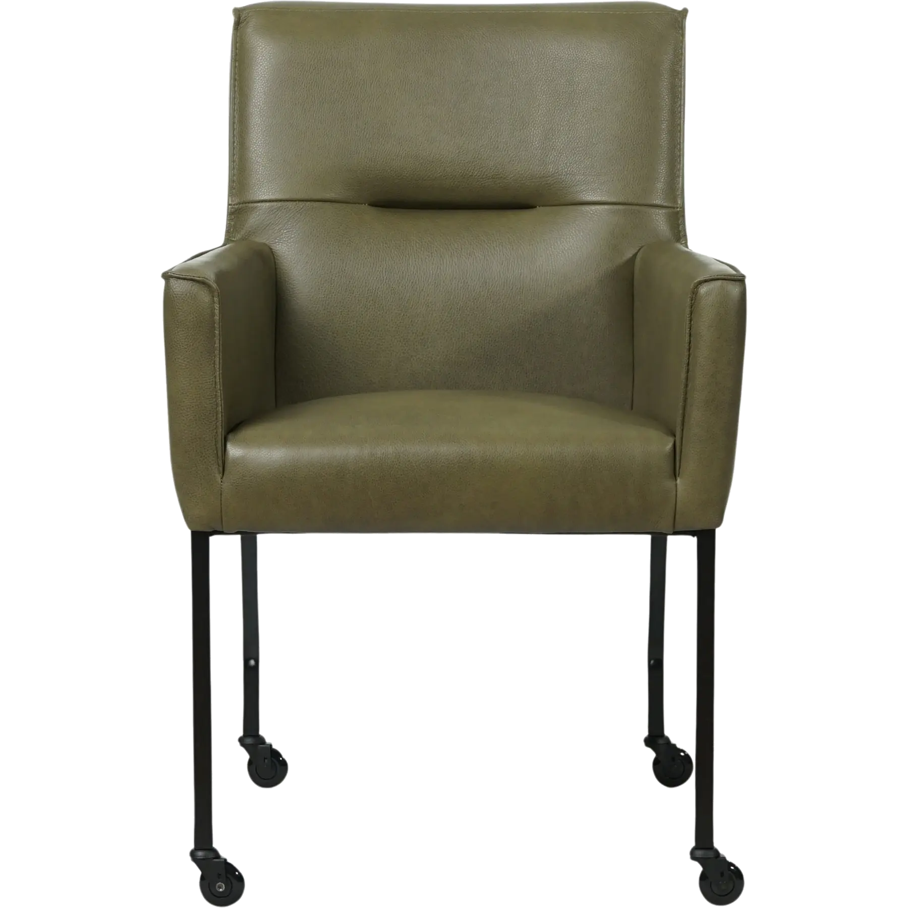 afbeelding van Leren eetkamerstoel Lucky - Granada Moss (olijf/groen)