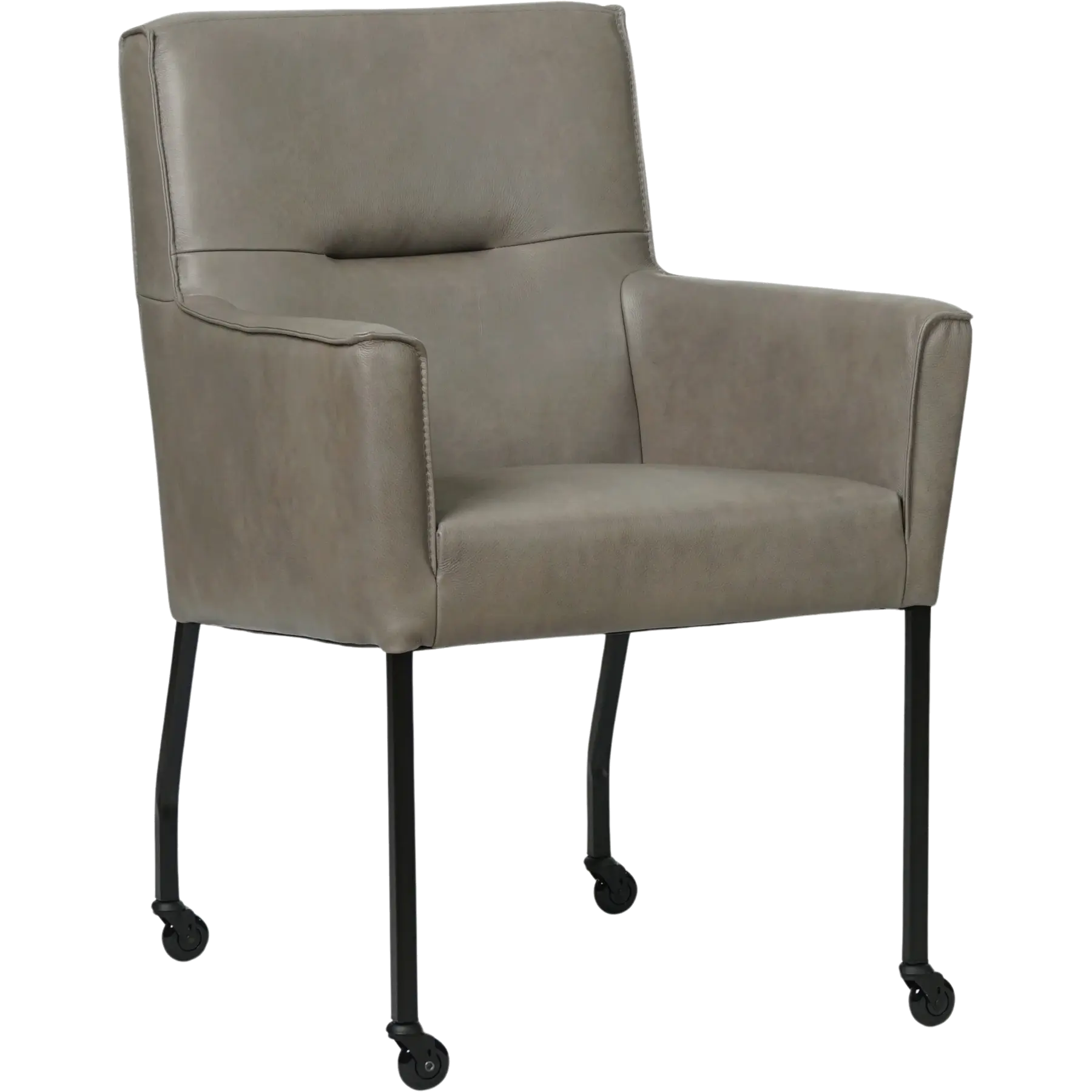 afbeelding van Leren eetkamerstoel Lucky - Granada Steel (grijs)