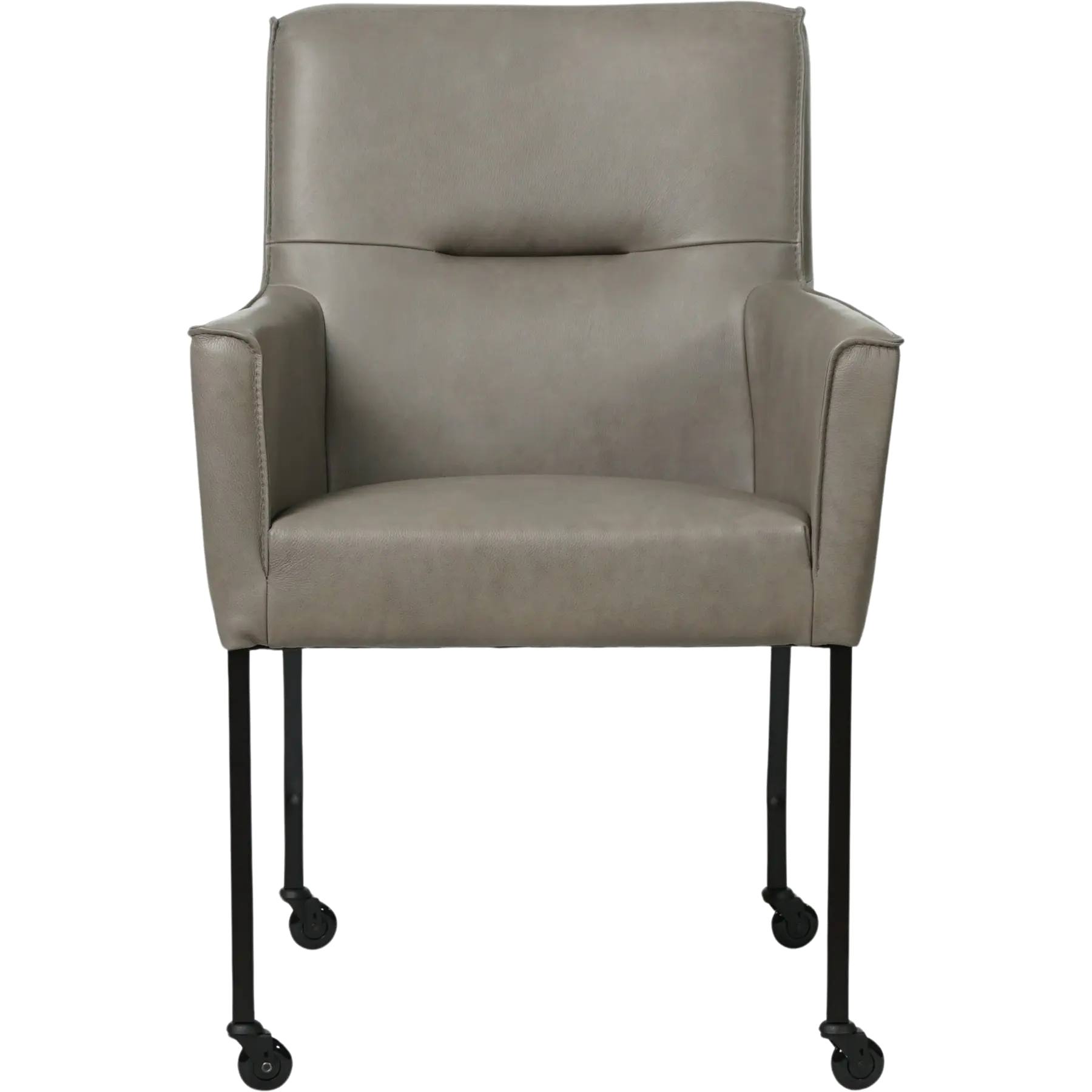 afbeelding van Leren eetkamerstoel Lucky - Granada Steel (grijs)