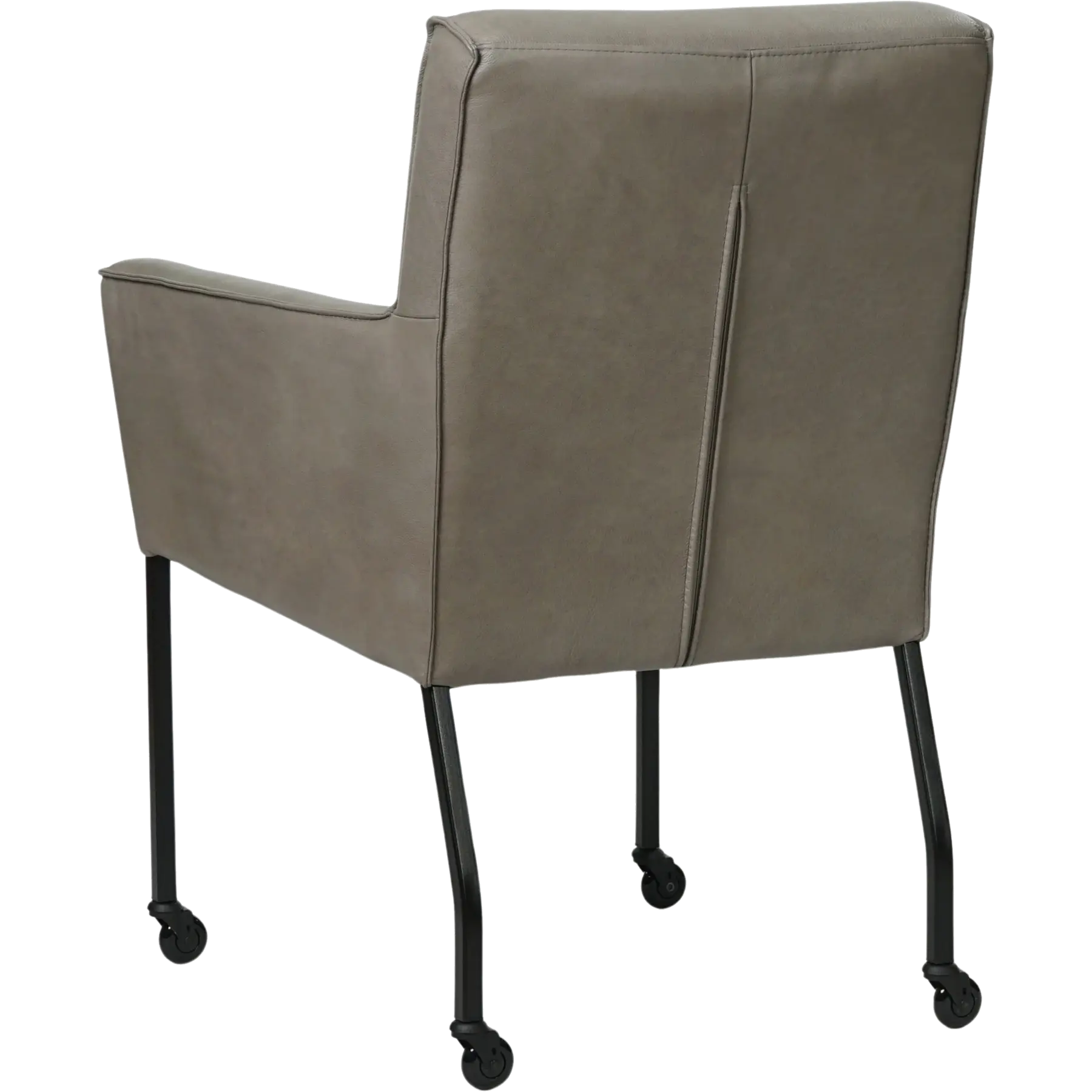 afbeelding van Leren eetkamerstoel Lucky - Granada Steel (grijs)