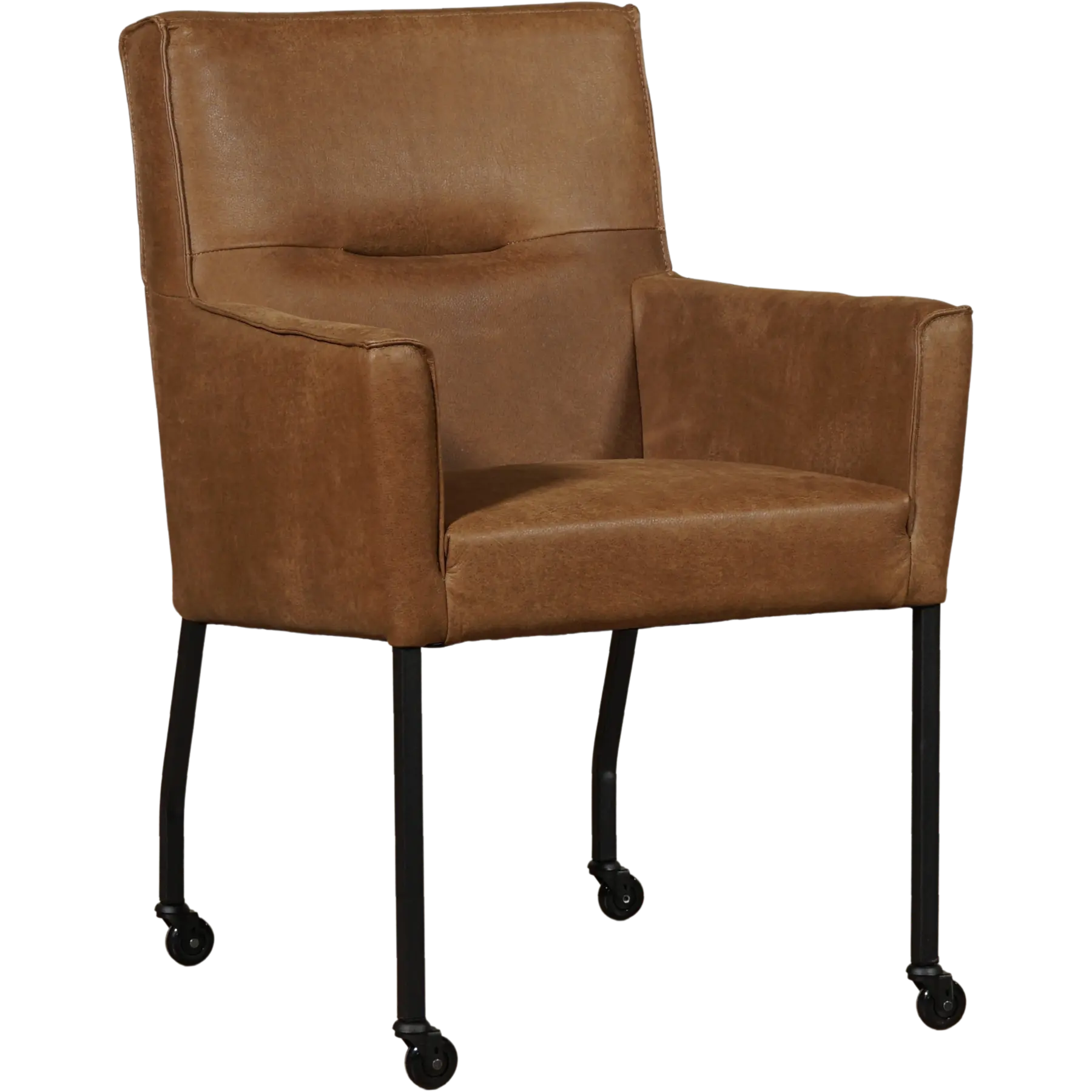 afbeelding van Leren eetkamerstoel Lucky - Kenia Brown (bruin)