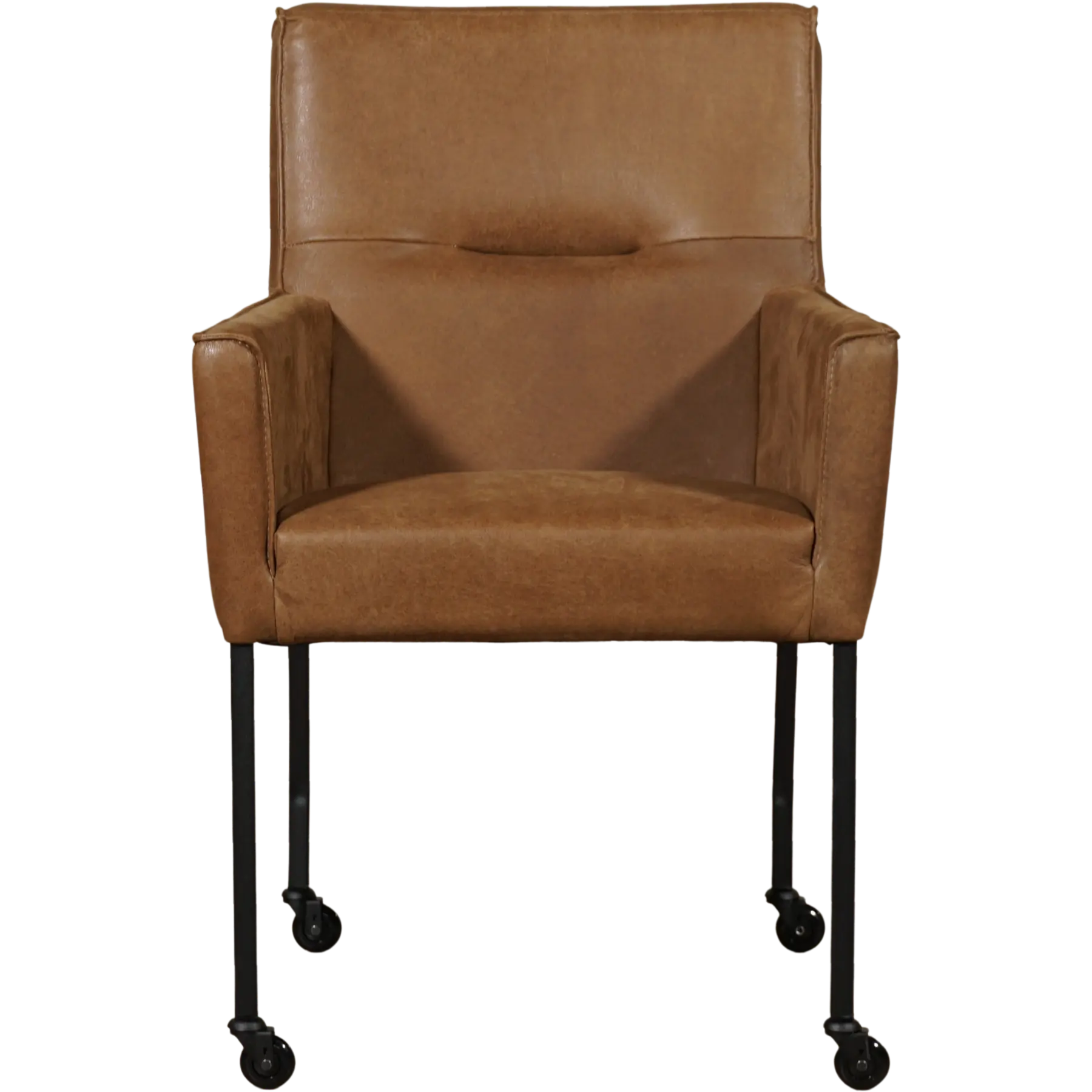 afbeelding van Leren eetkamerstoel Lucky - Kenia Brown (bruin)