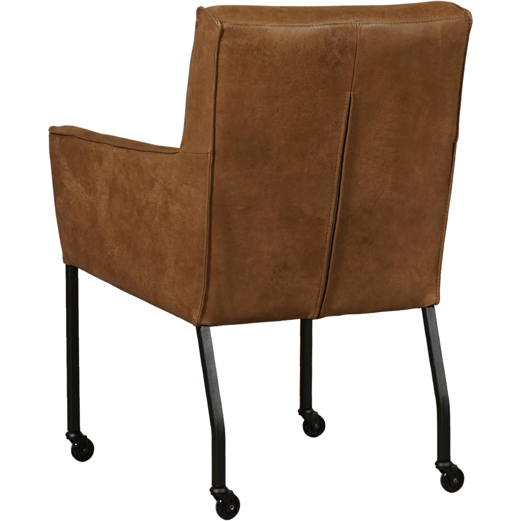 afbeelding van Leren eetkamerstoel Lucky - Kenia Brown (bruin)