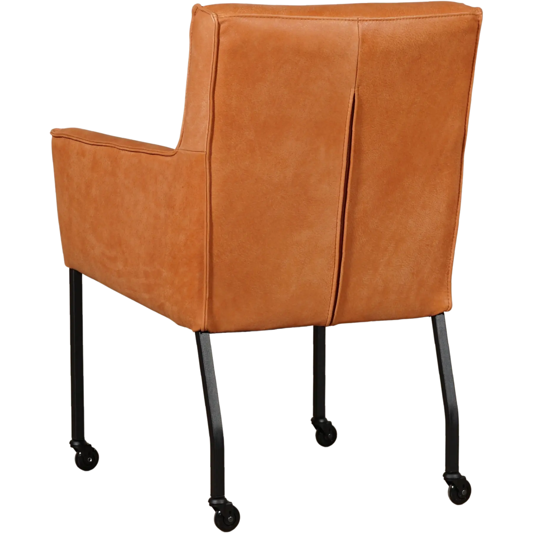 afbeelding van Leren eetkamerstoel Lucky - Kenia Rost (oranje)