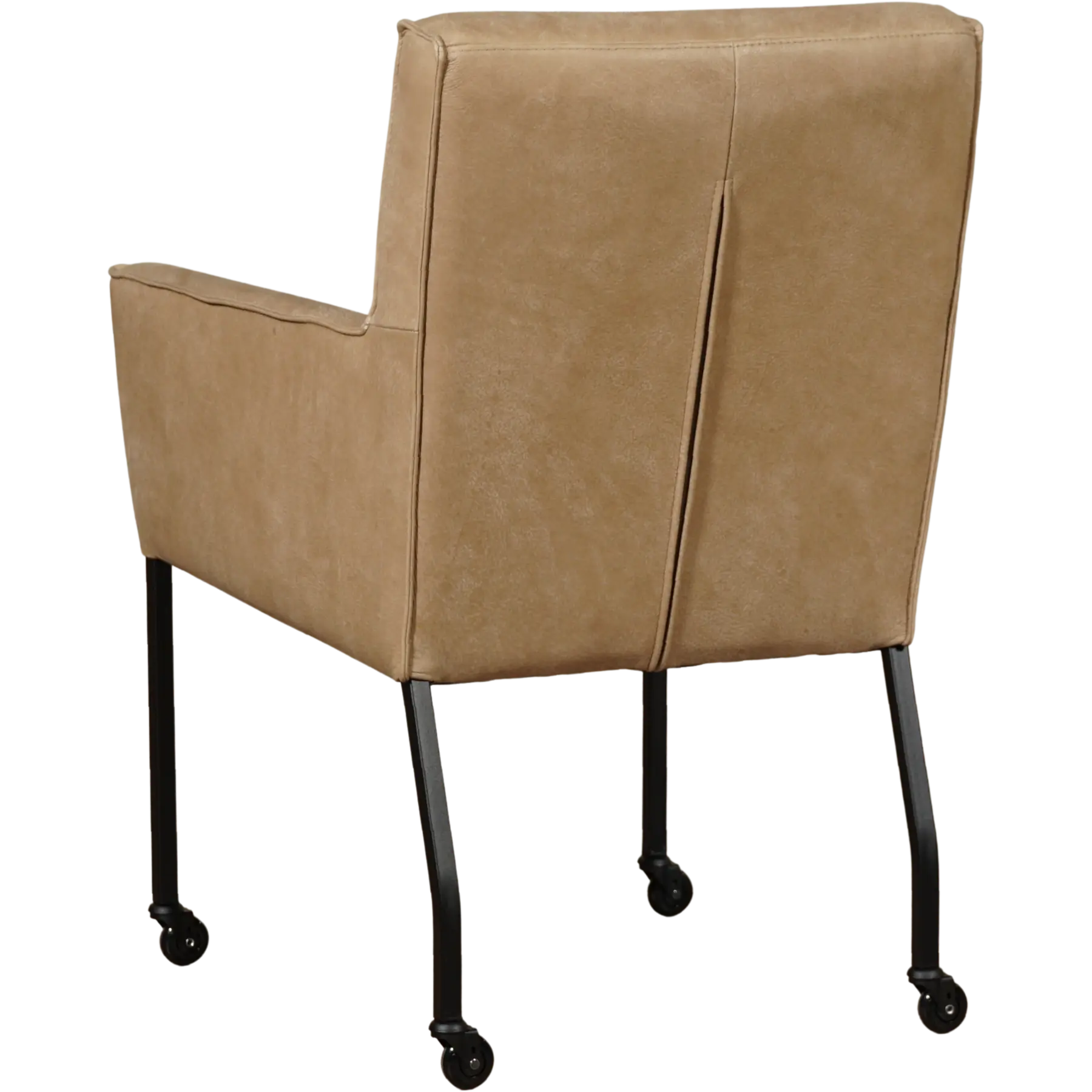 afbeelding van Leren eetkamerstoel Lucky - Kenia Taupe (taupe/bruin)