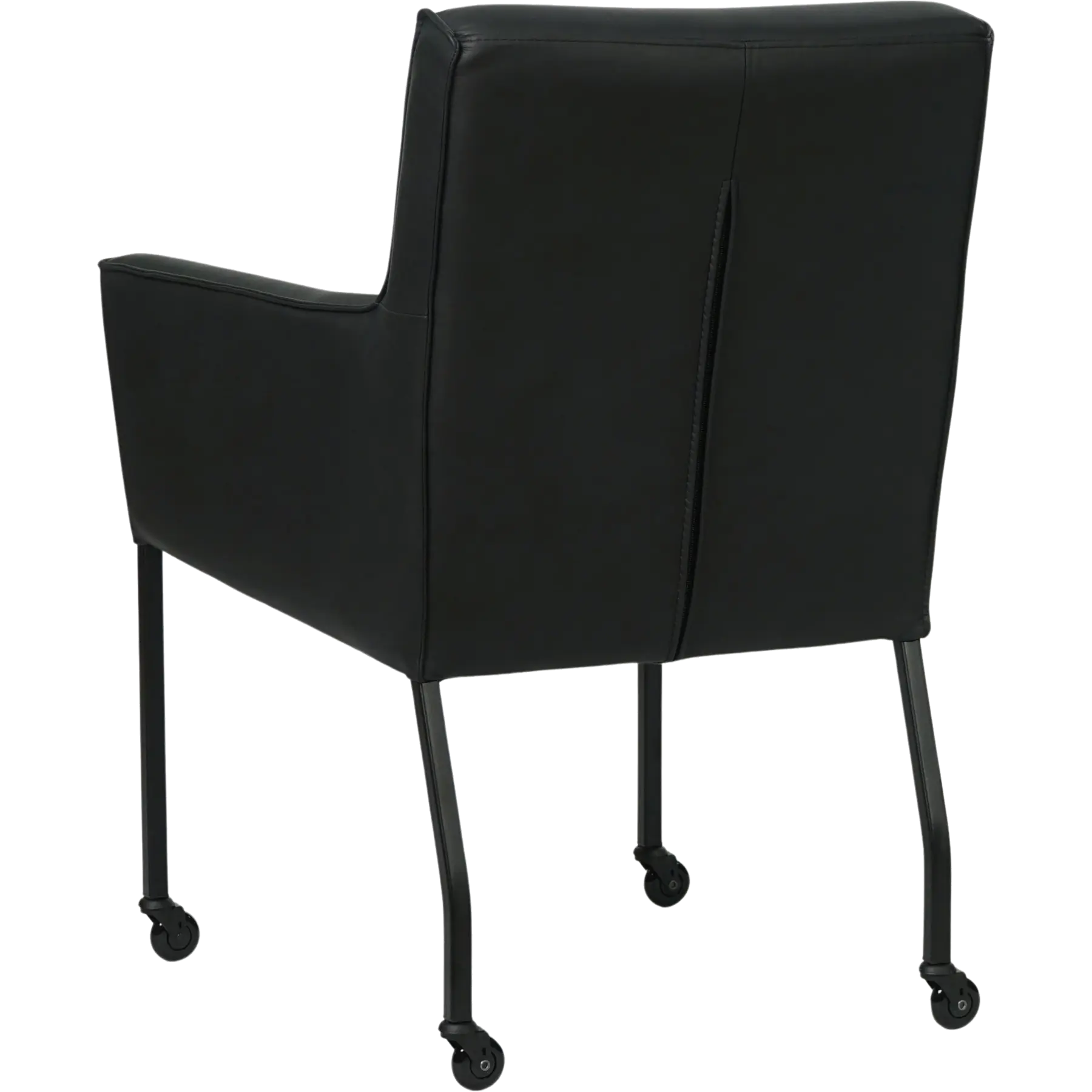 afbeelding van Leren eetkamerstoel Lucky - Rancho Nero (zwart)