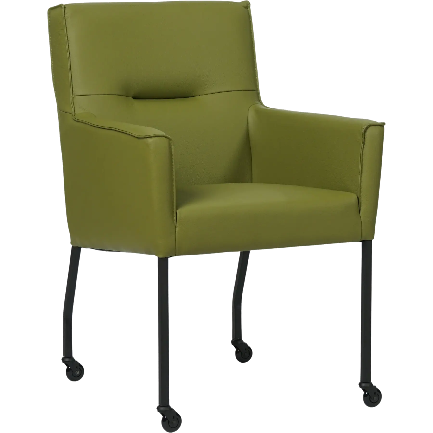 afbeelding van Leren eetkamerstoel Lucky - Toledo Apple Green (groen)