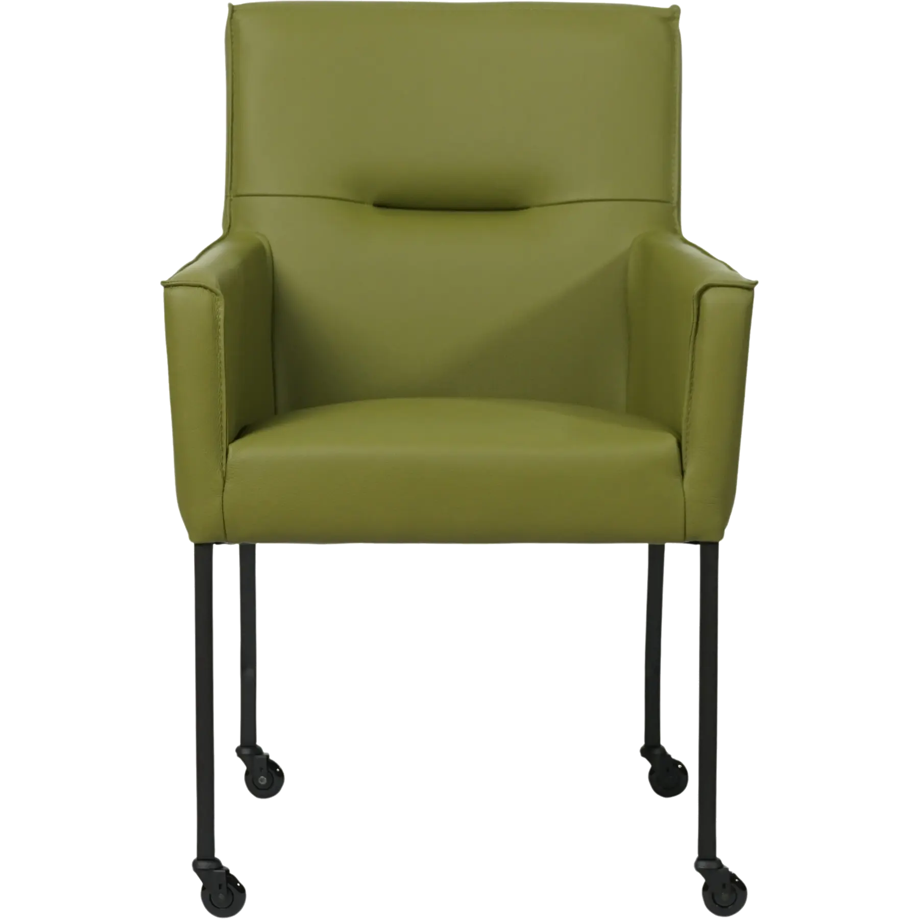 afbeelding van Leren eetkamerstoel Lucky - Toledo Apple Green (groen)