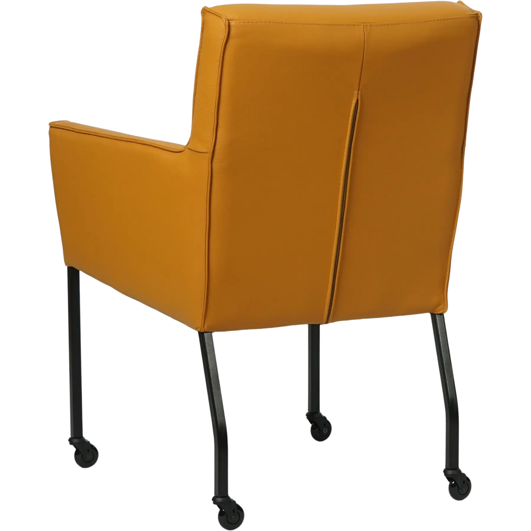 afbeelding van Leren eetkamerstoel Lucky - Toledo Leem (geel/bruin)